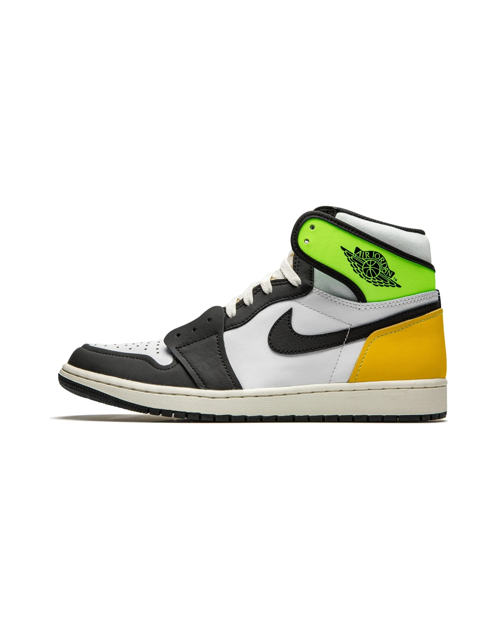 Jordan 1 Retro High White Black Volt University Gold Bounce Back