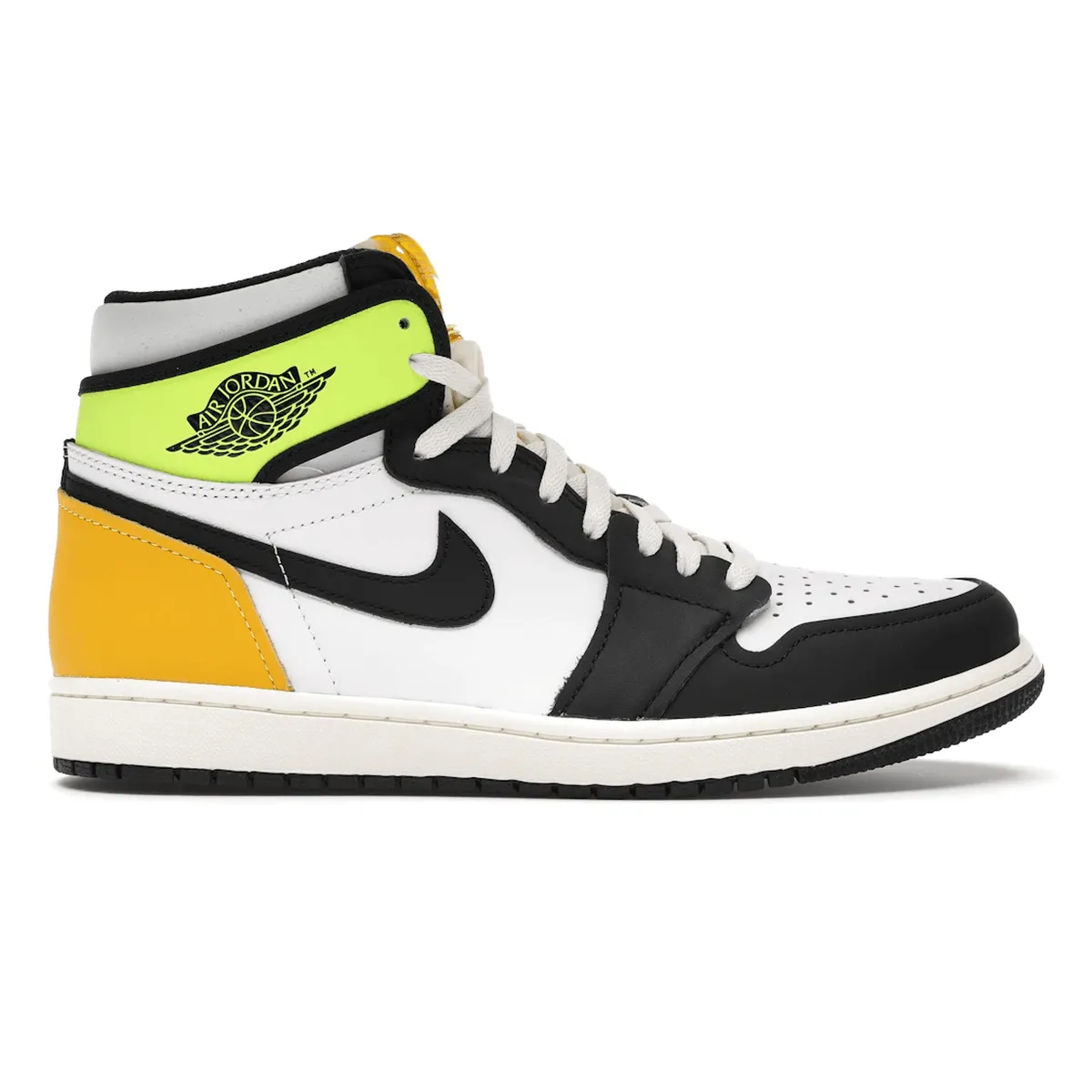 Jordan 1 Retro High White Black Volt University Gold Bounce Back