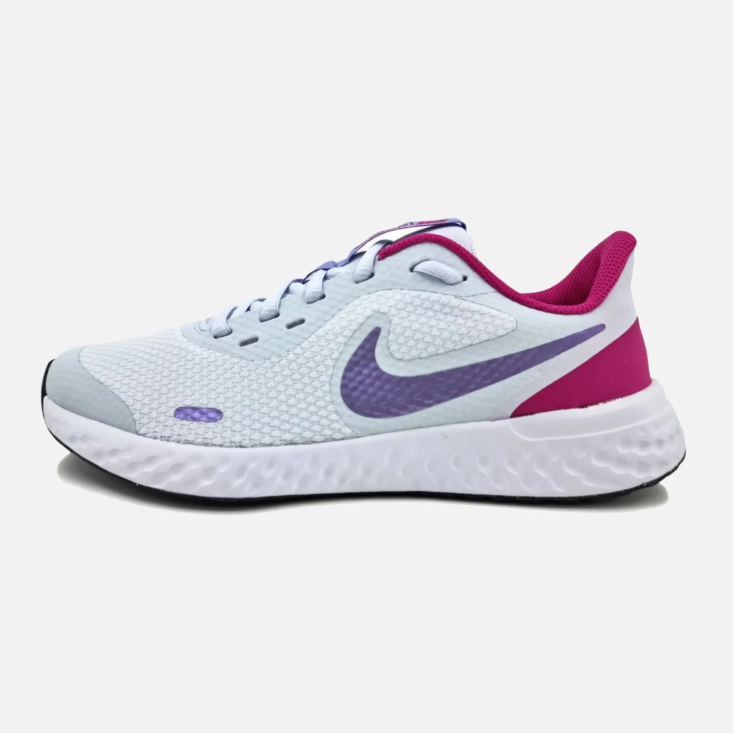 Kids Nike Revolution 5 Grey Purple CloudTec