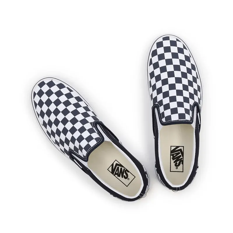 Lifestyle-Fit Vans Classic Slip-On Unisex Sneaker Checkerboard Parisian Night/True White