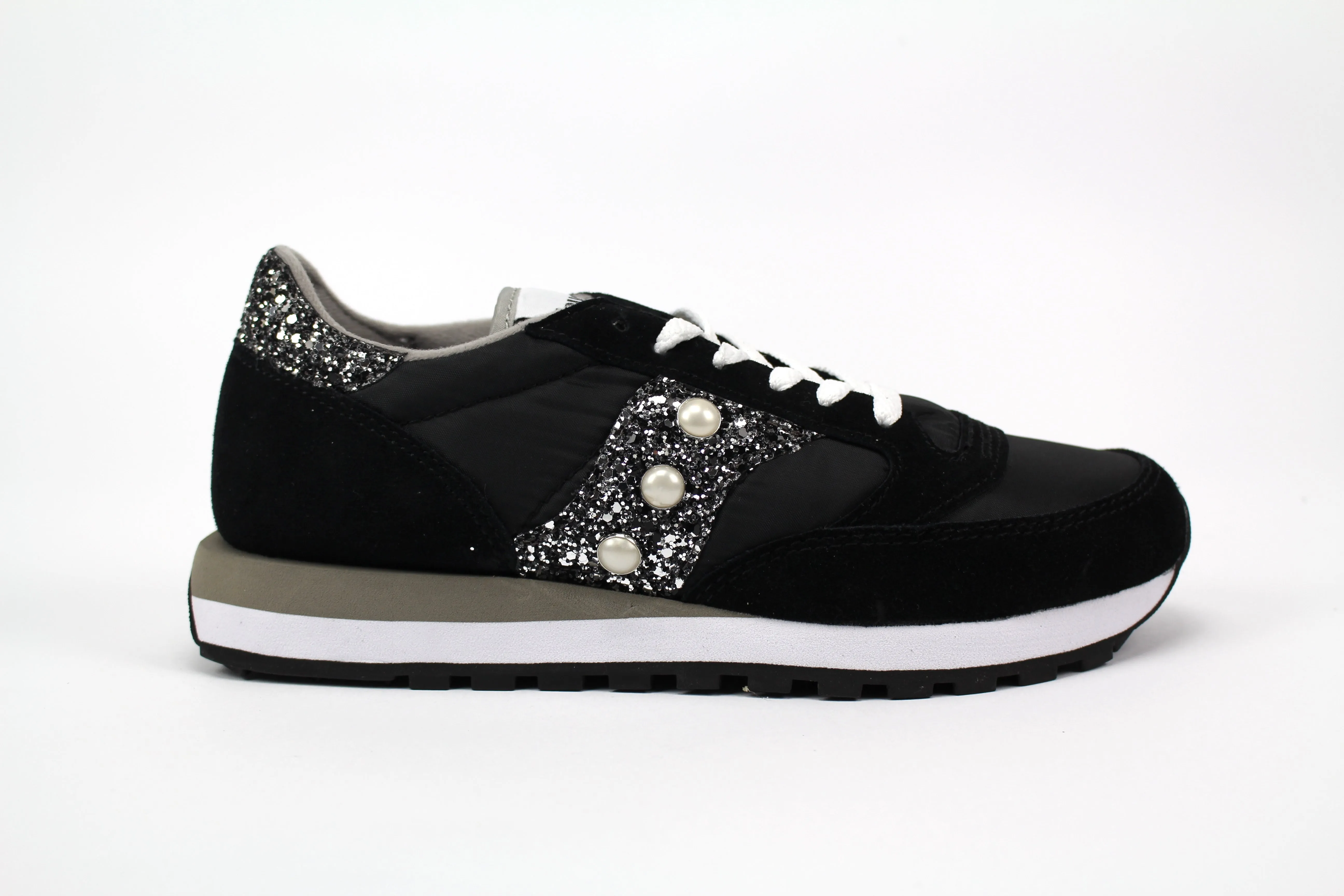 Light Glide Saucony Jazz Black & Black Silver Glitter