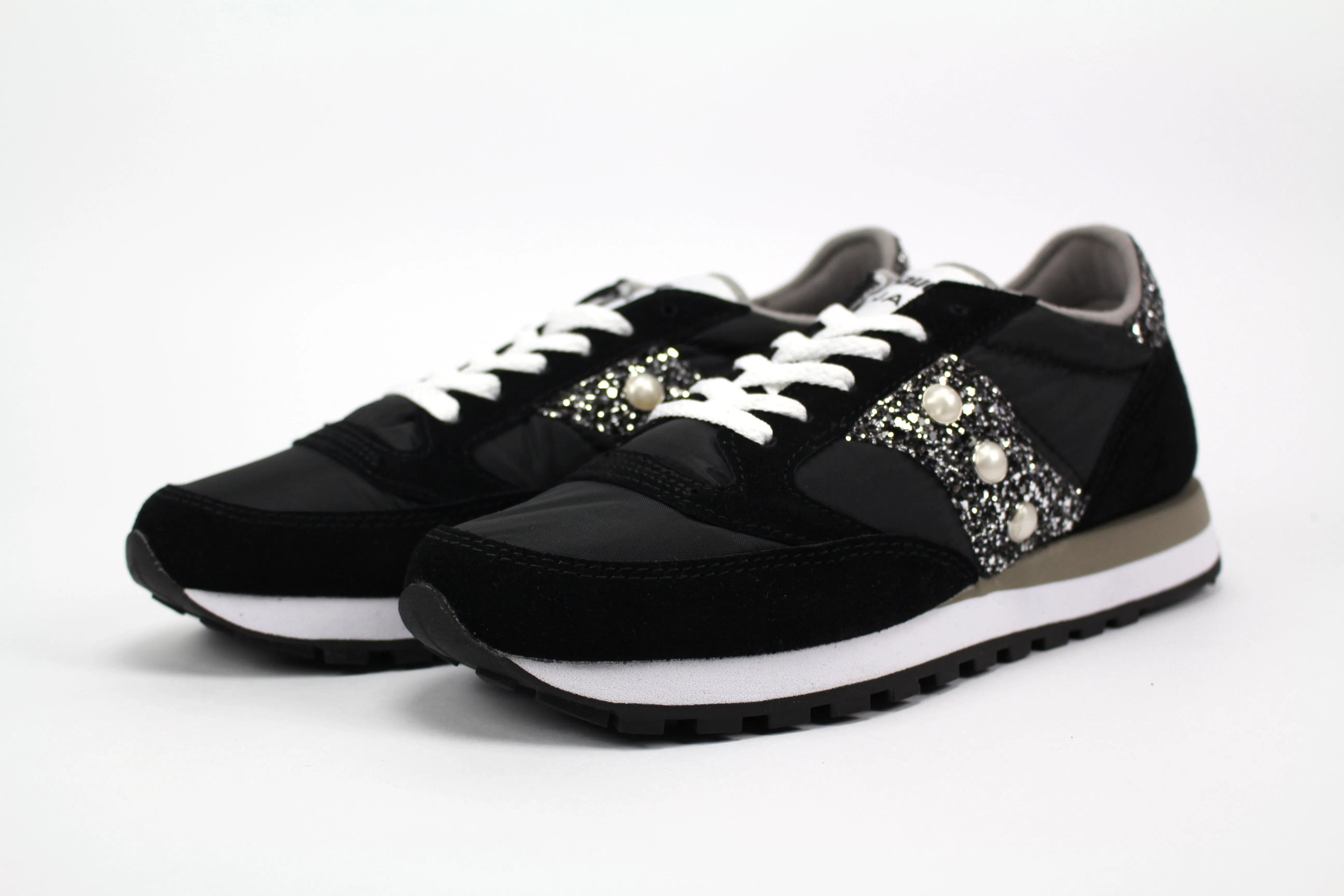 Light Glide Saucony Jazz Black & Black Silver Glitter