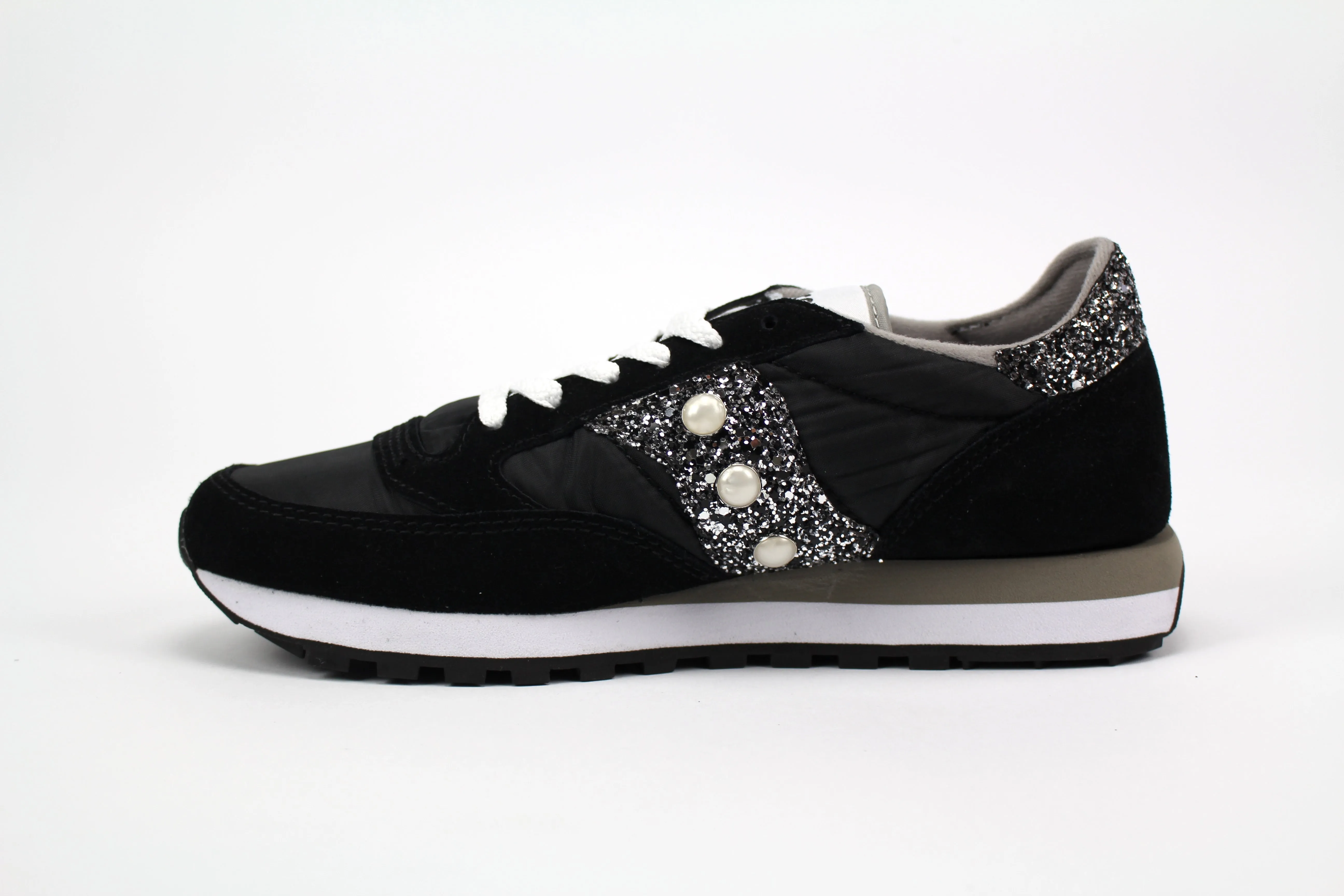 Light Glide Saucony Jazz Black & Black Silver Glitter