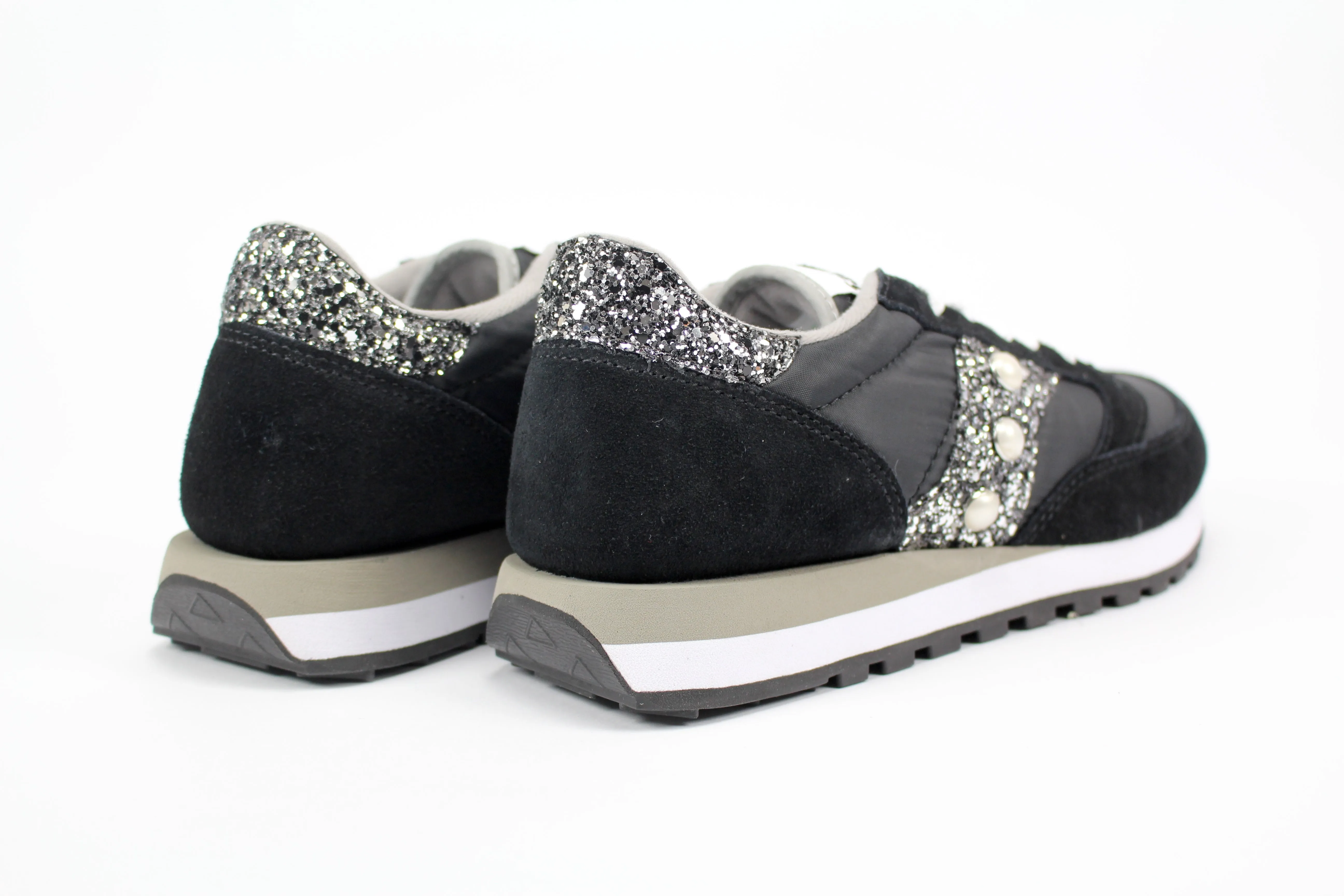 Light Glide Saucony Jazz Black & Black Silver Glitter