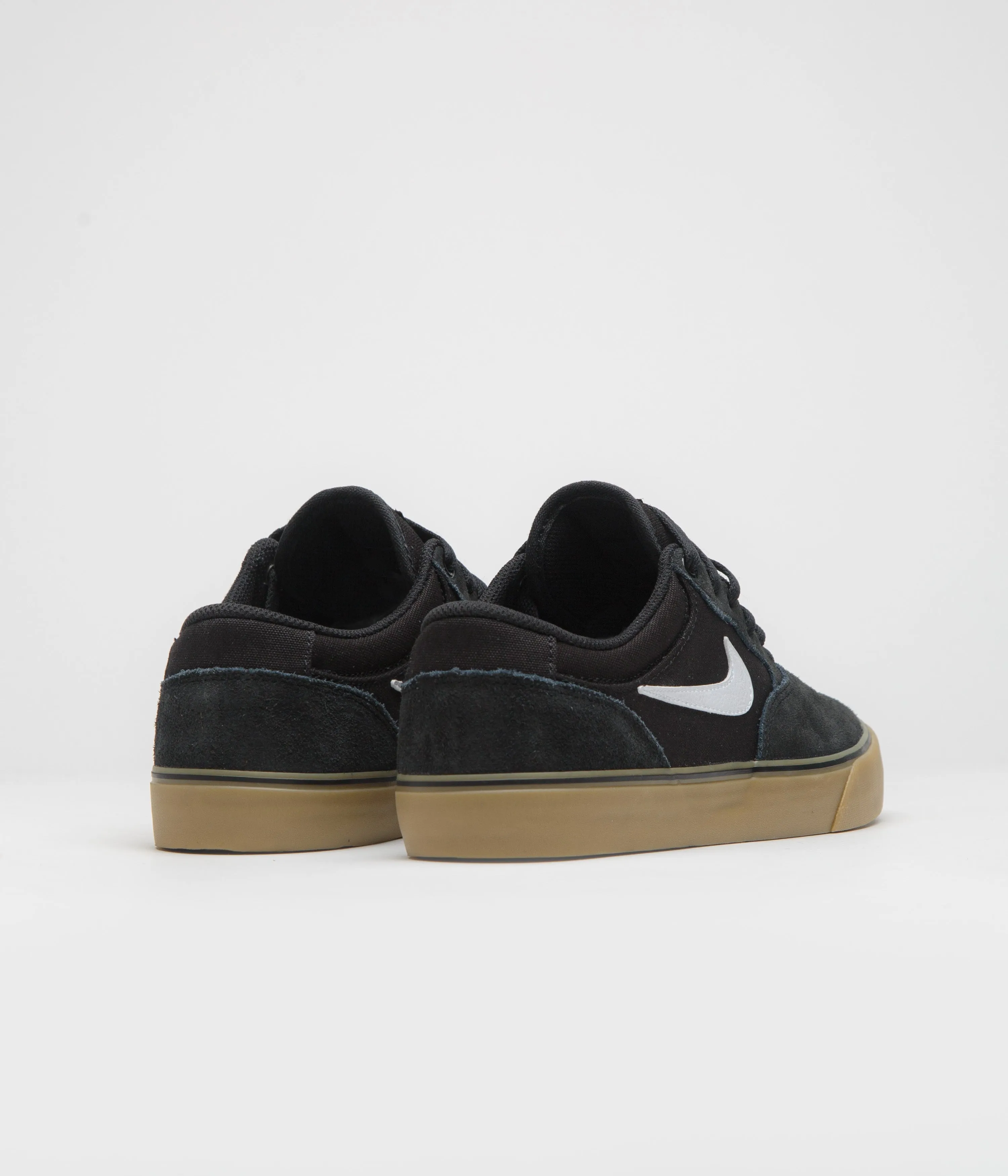Light Reflective Nike SB Chron 2 Shoes - Black / White - Black - Gum Light Brown
