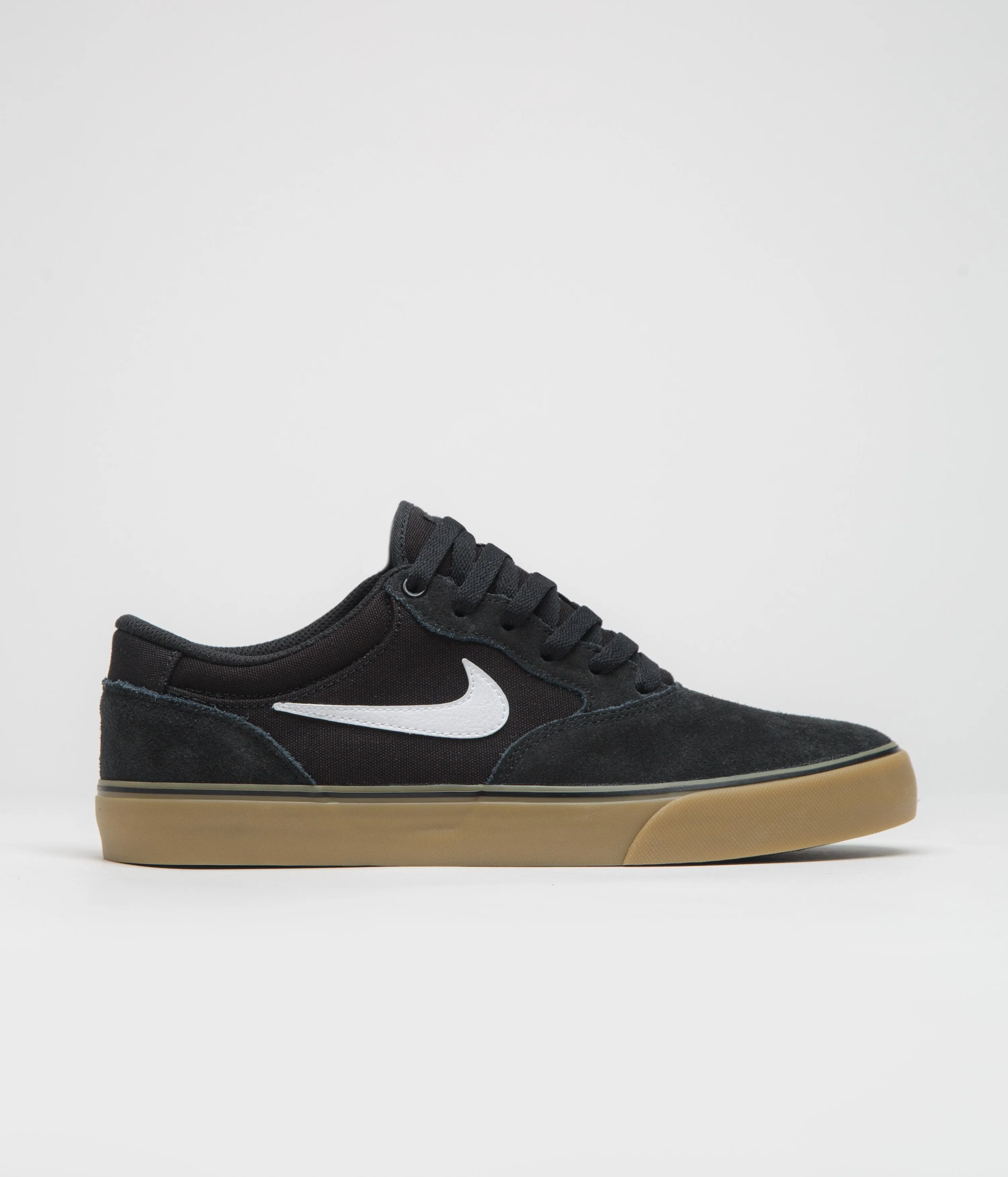 Light Reflective Nike SB Chron 2 Shoes - Black / White - Black - Gum Light Brown