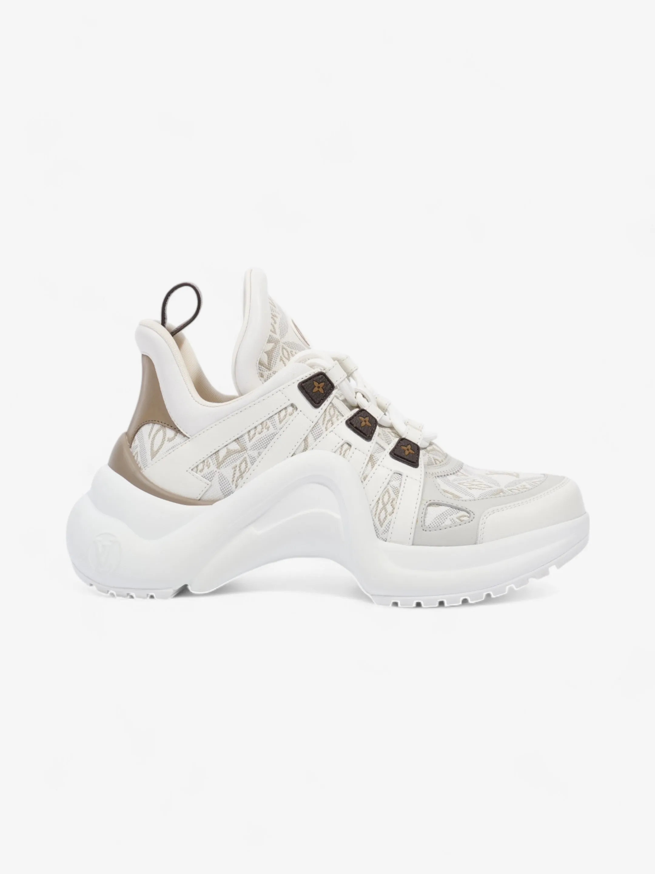 Louis Vuitton Archlight Sneakers White  / Beige  / Brown Canvas EU 37 UK 4 Pressure Free Pad