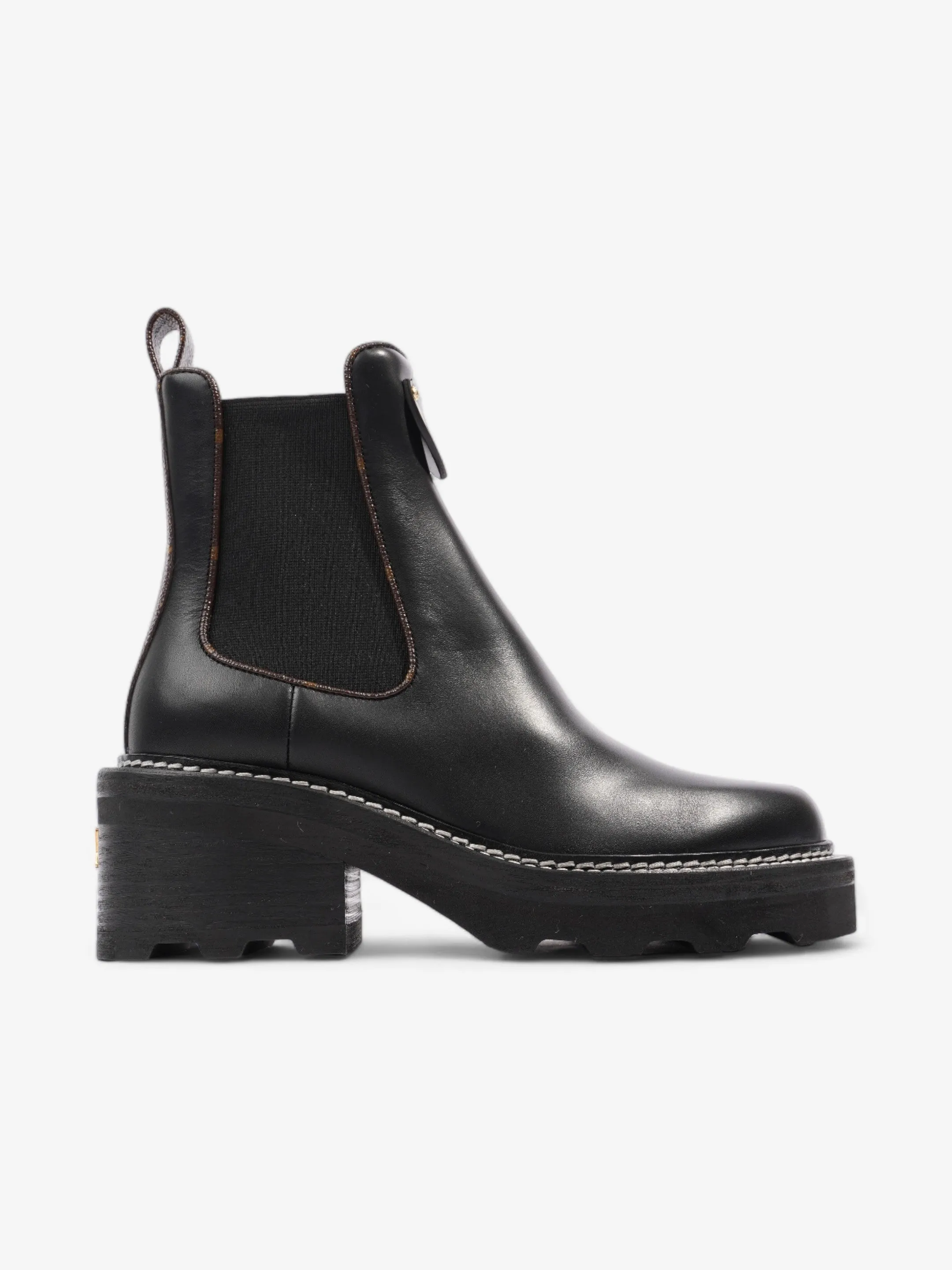 Louis Vuitton Beaubourg Ankle Boots Black / Brown Monogram Leather EU 36 UK 3 Flexible Fit