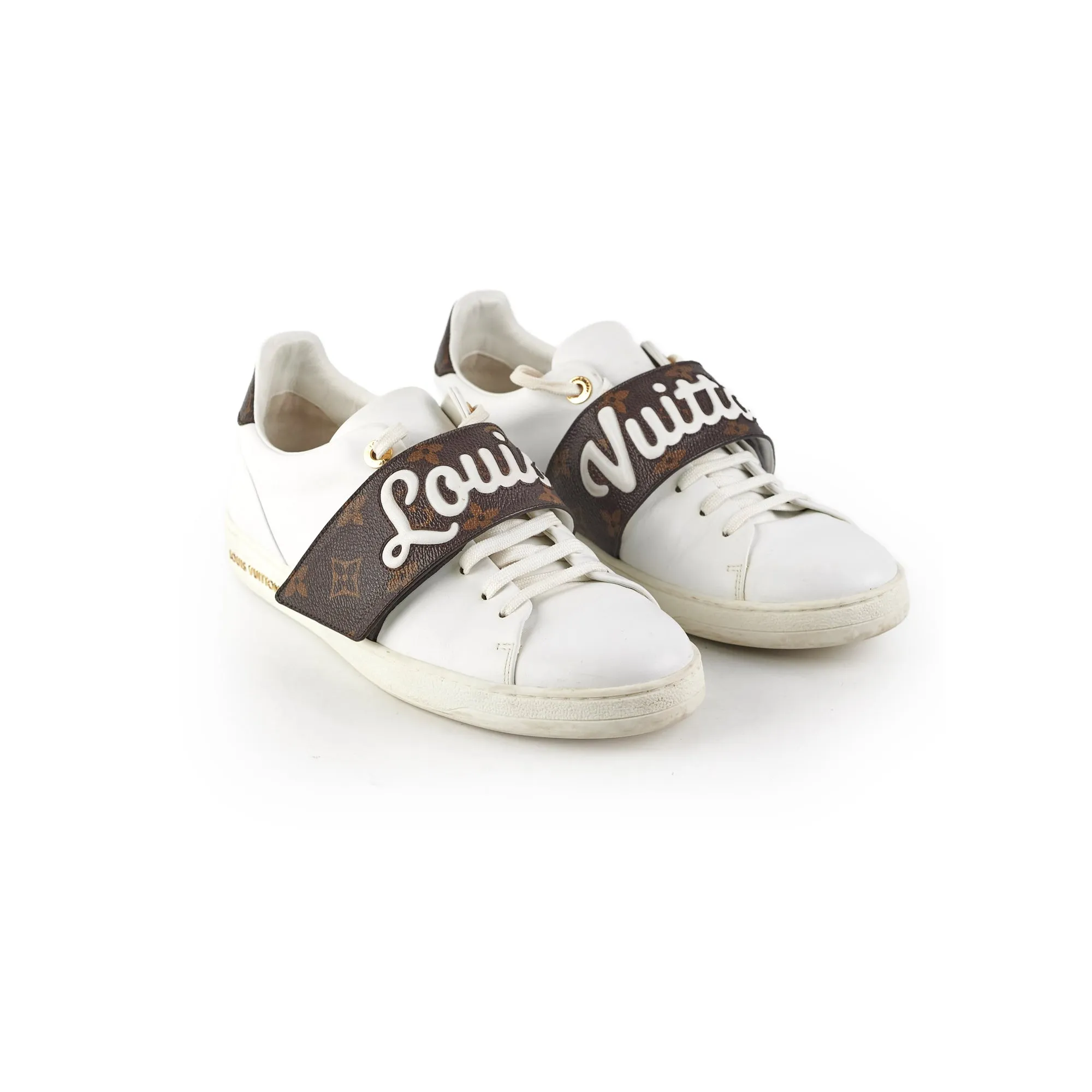 Louis Vuitton Canvas/Leather Sneakers Size 40 Layered sole