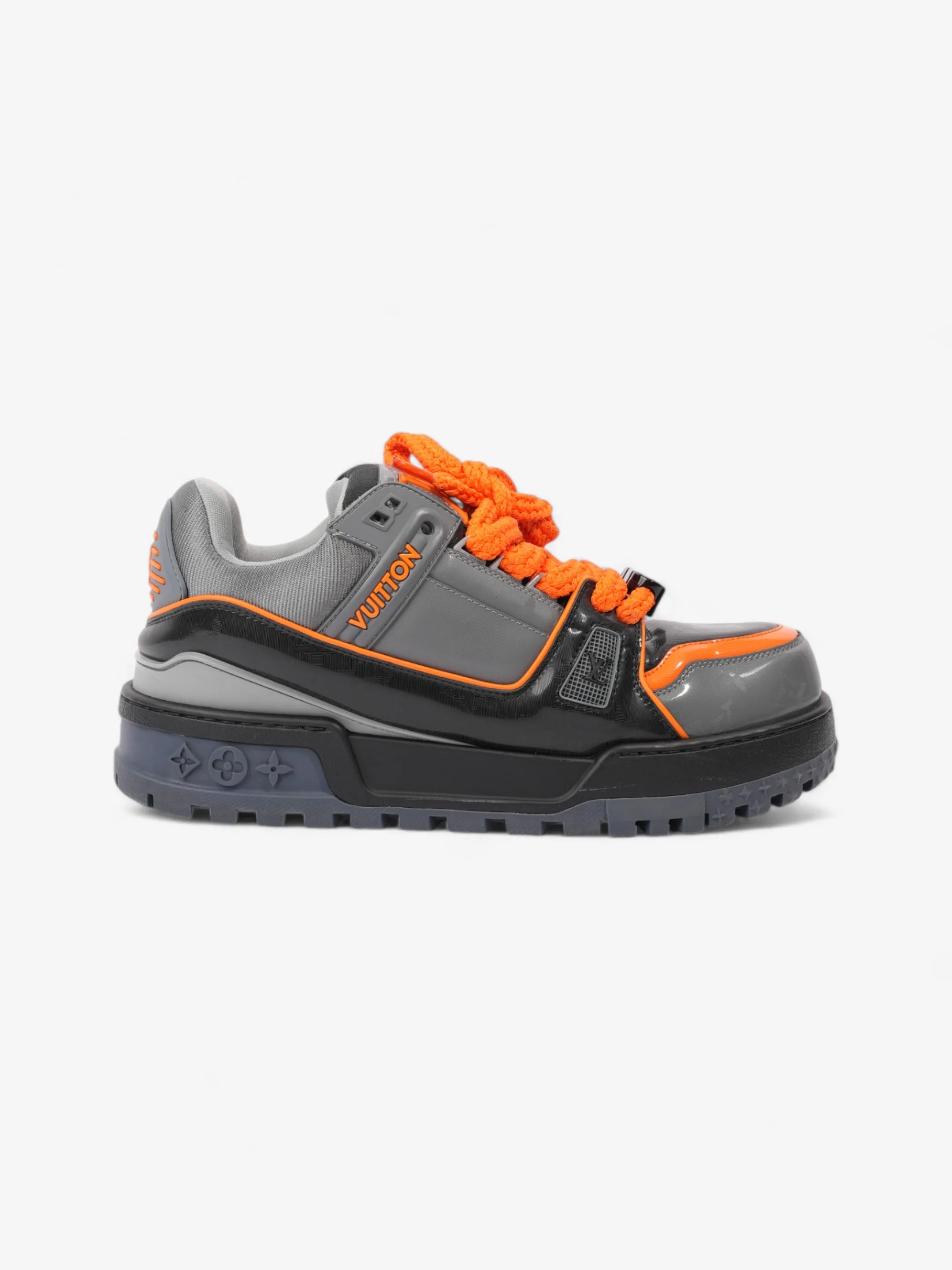 Louis Vuitton LV Maxi Sneakers Grey / Orange / Black Rubber EU 42.5 UK 8.5 Stay Cool Tech