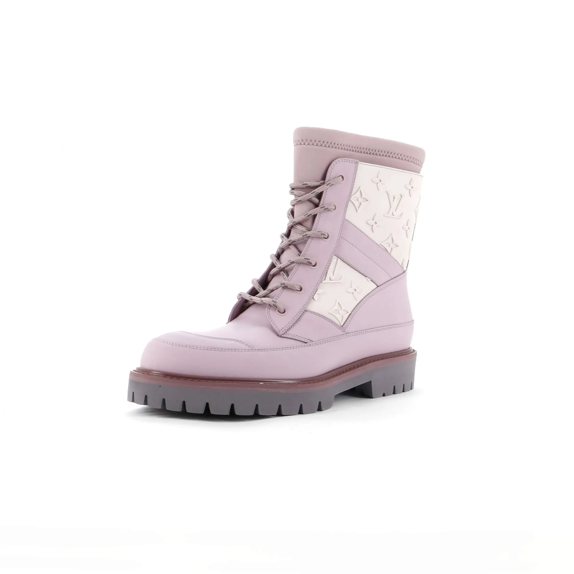 Louis Vuitton Men's Landscape Ankle Boots Monogram Embossed Rubber Lock Prime