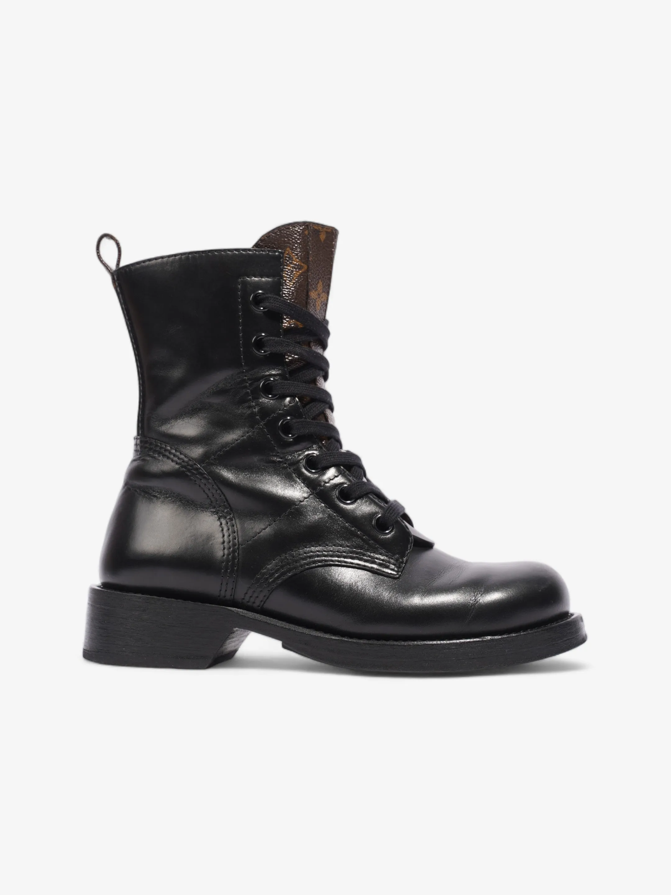 Louis Vuitton Metropolis Flat Rangers Black / Monogram Leather EU 37.5 UK 4.5 Everyday Wear