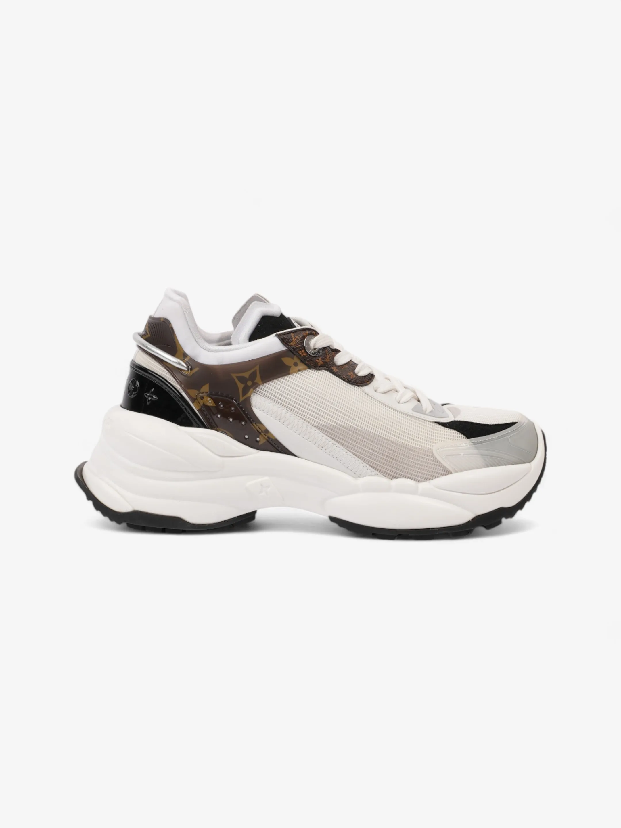 Louis Vuitton Run 55 Sneakers White  / Monogram / Black Mesh EU 38 UK 5 Maximum arch