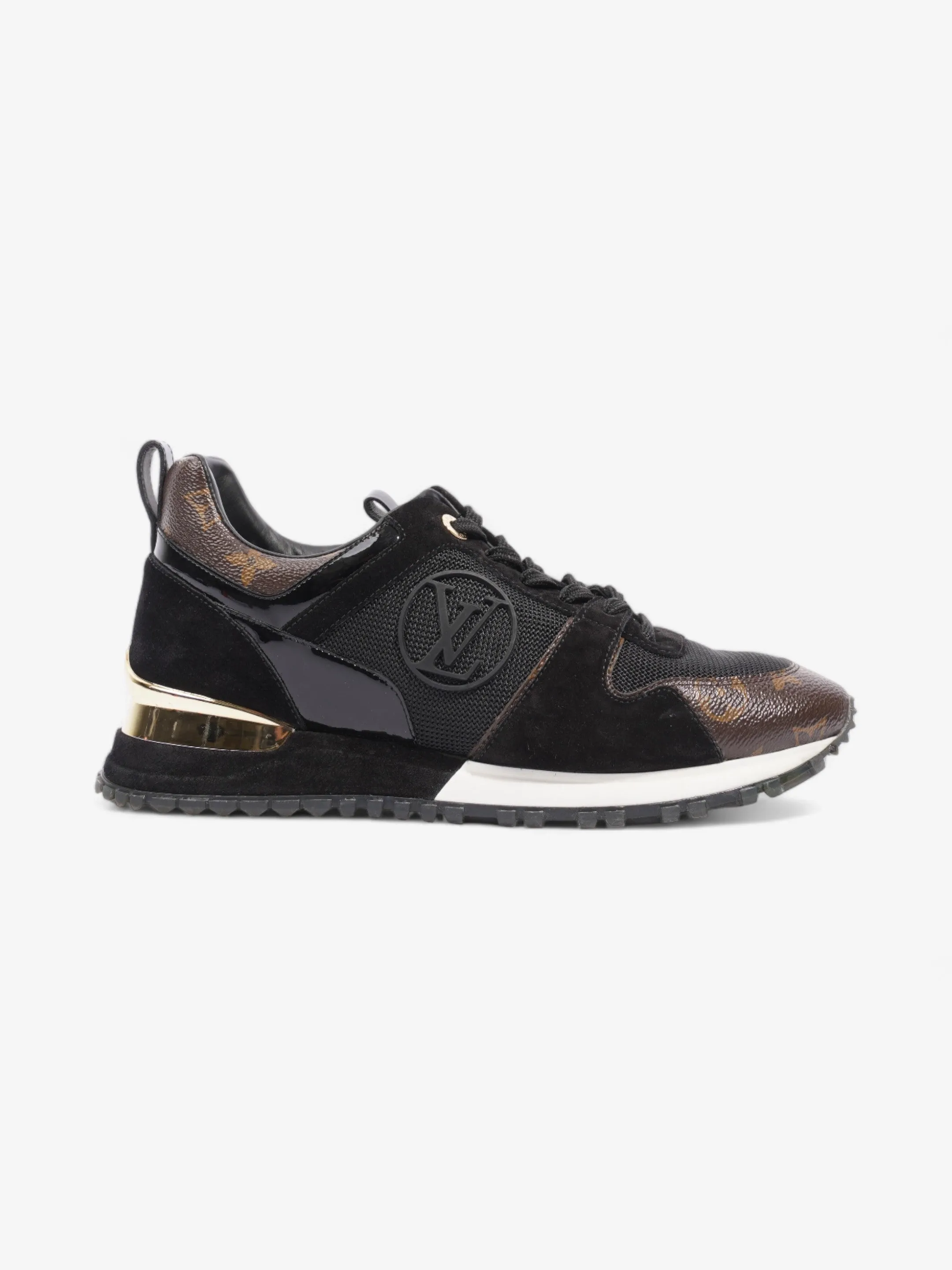 Louis Vuitton Run Away Sneakers Black / Monogram Suede EU 39 UK 6 Secure Design