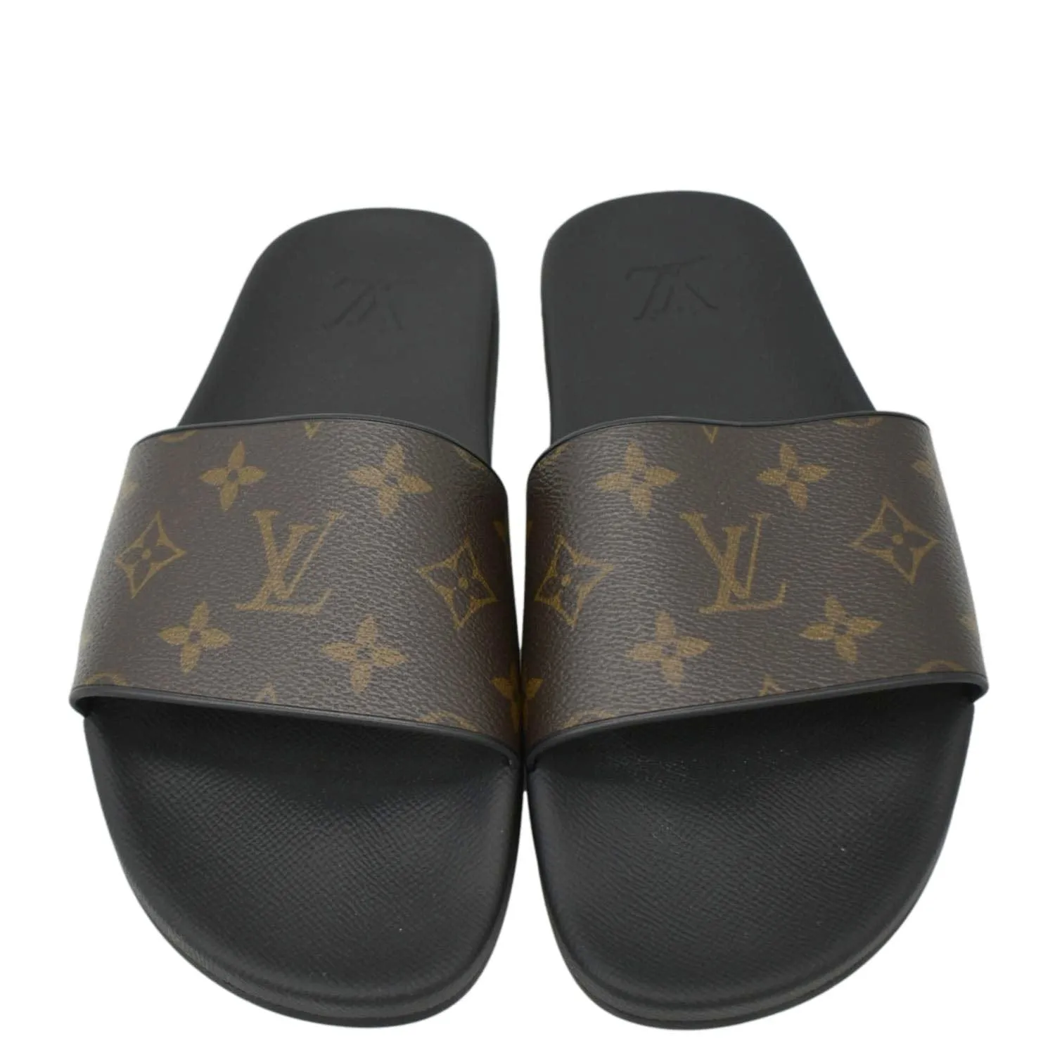 LOUIS VUITTON Sunbath Monogram Canvas Slide Sandals Brown US 6 Gorgeous Stiletto Sandals