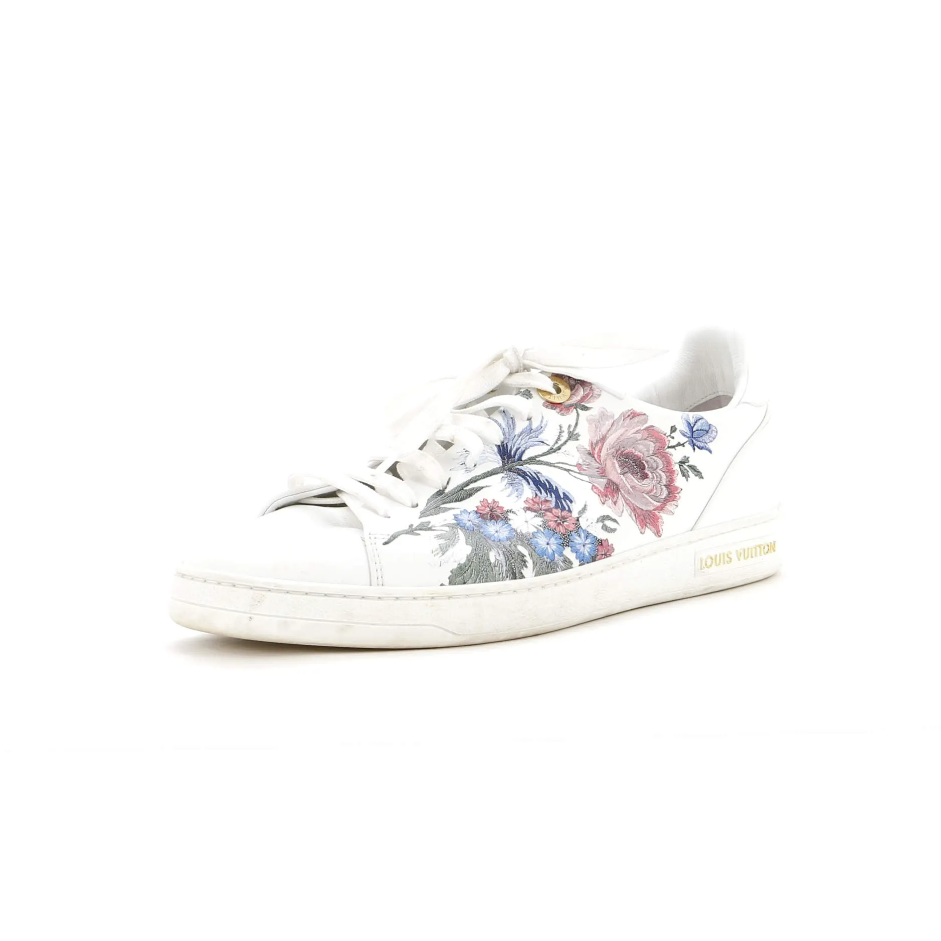 Louis Vuitton Women's FrontRow Sneakers Floral Leather All-purpose stability