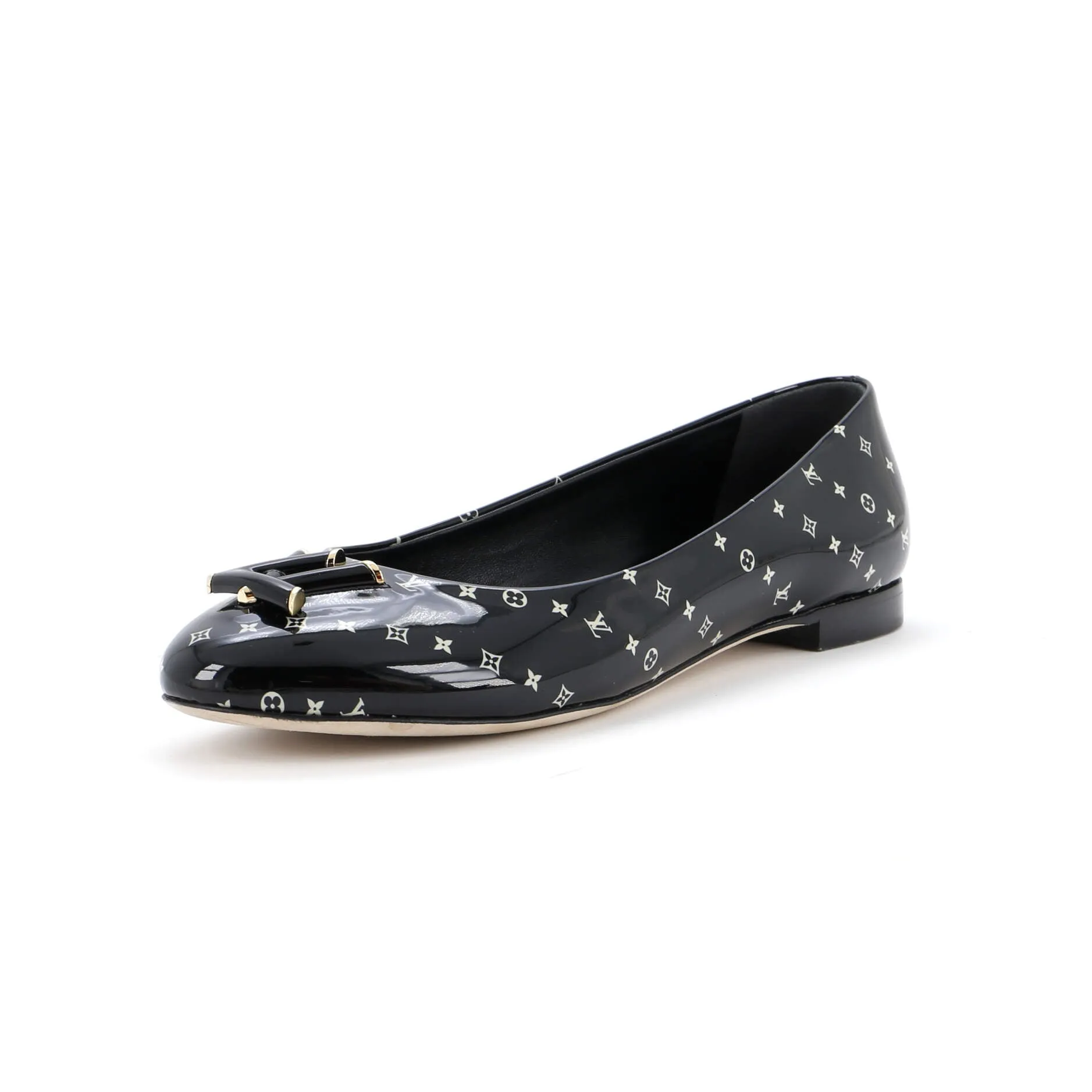 Louis Vuitton Women's Nina Ballerina Flats Nano Monogram Patent Foot Softness