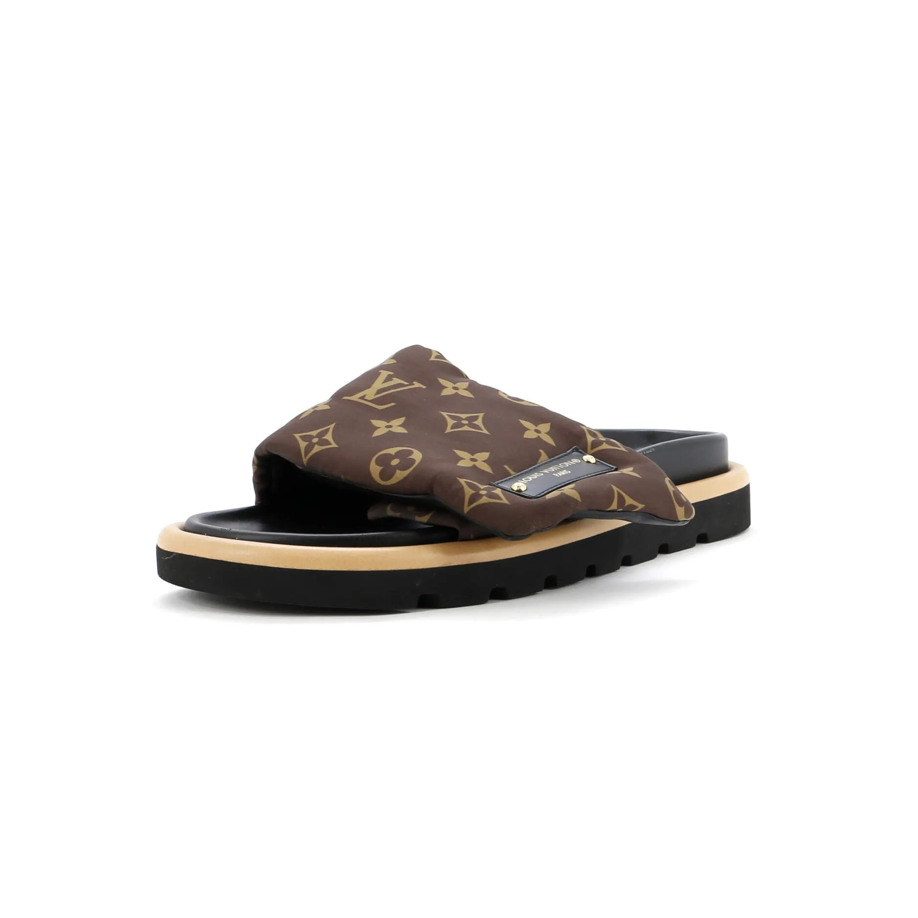 Louis Vuitton Women's Pool Pillow Comfort Mule Sandals Monogram Nylon Easy Style