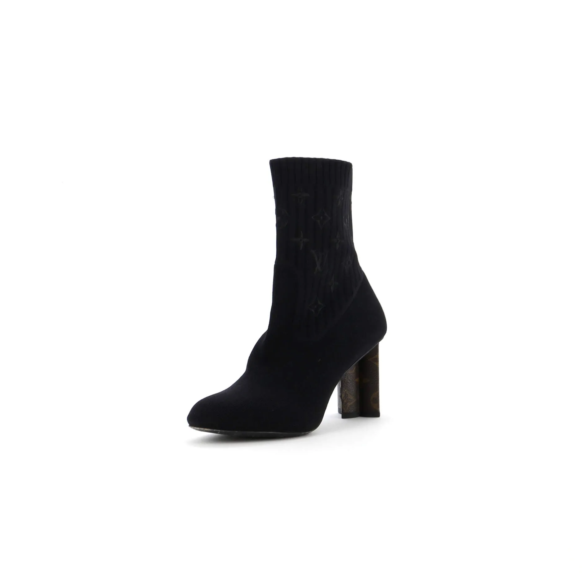 Louis Vuitton Women's Silhouette Ankle Boots Stretch Fabric Grip Lock 