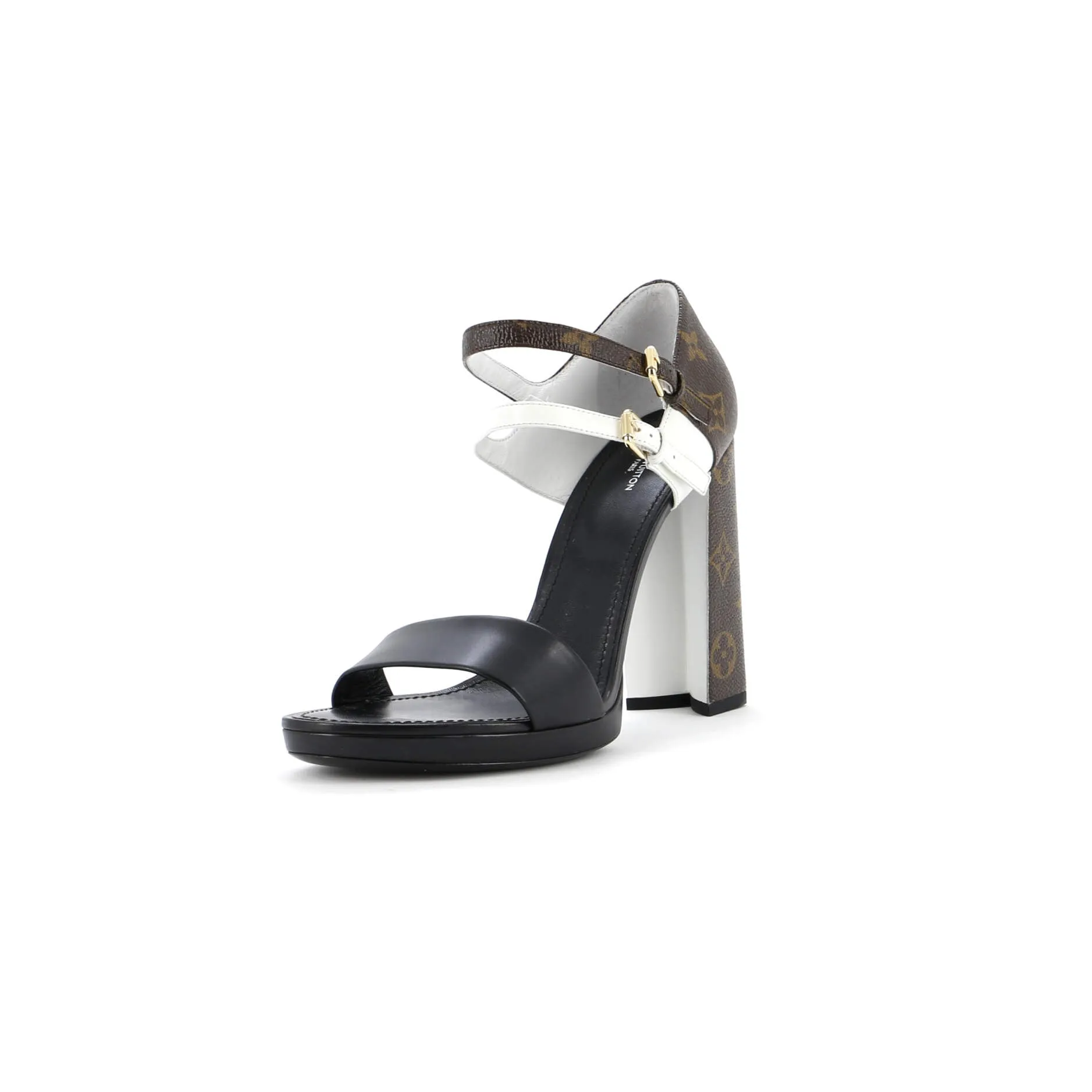 Louis Vuitton Women's Tricolor Heeled Sandals Monogram Canvas and Leather PU midsole