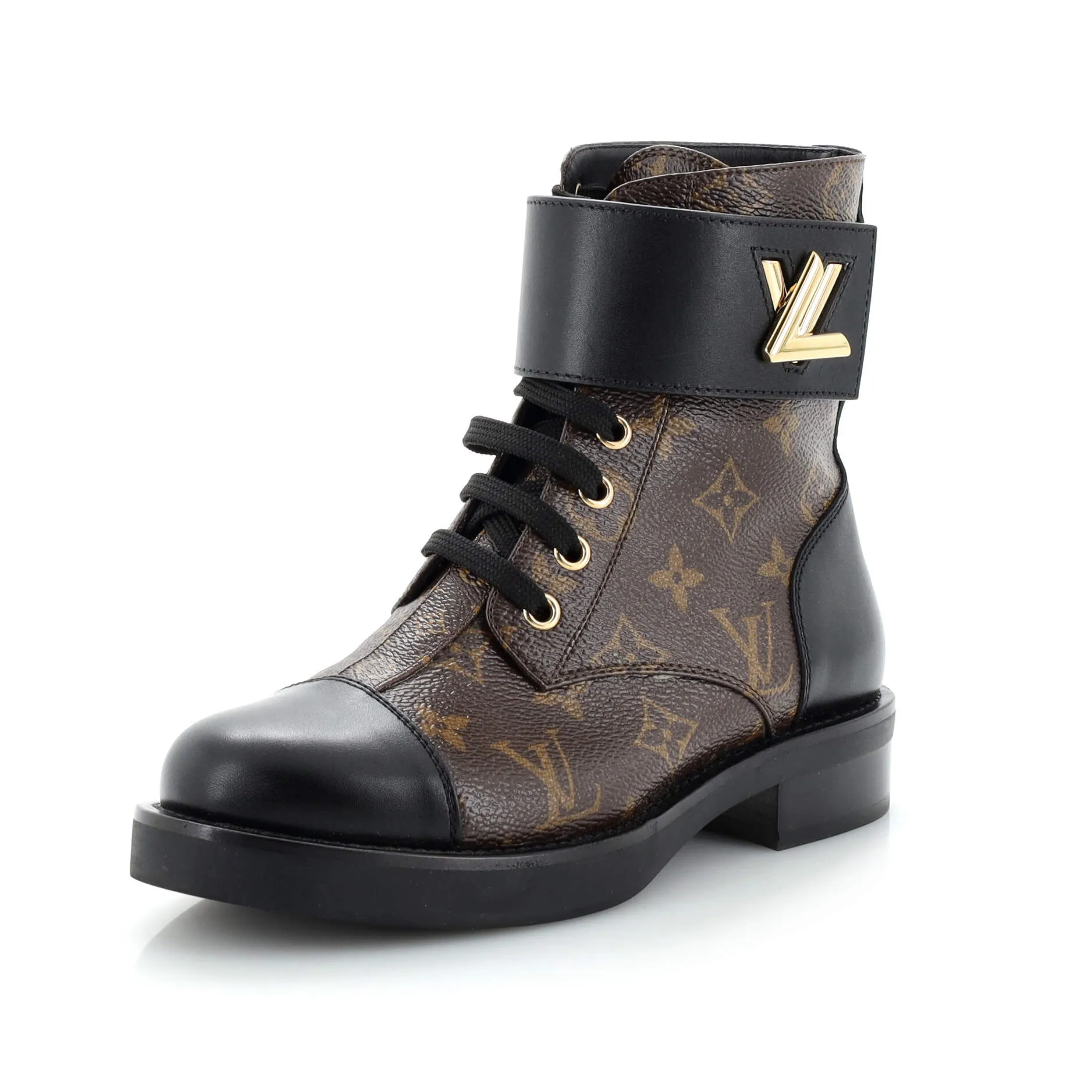Louis Vuitton Women's Wonderland Flat Ranger Boots Monogram Canvas and Leather Polar Shield