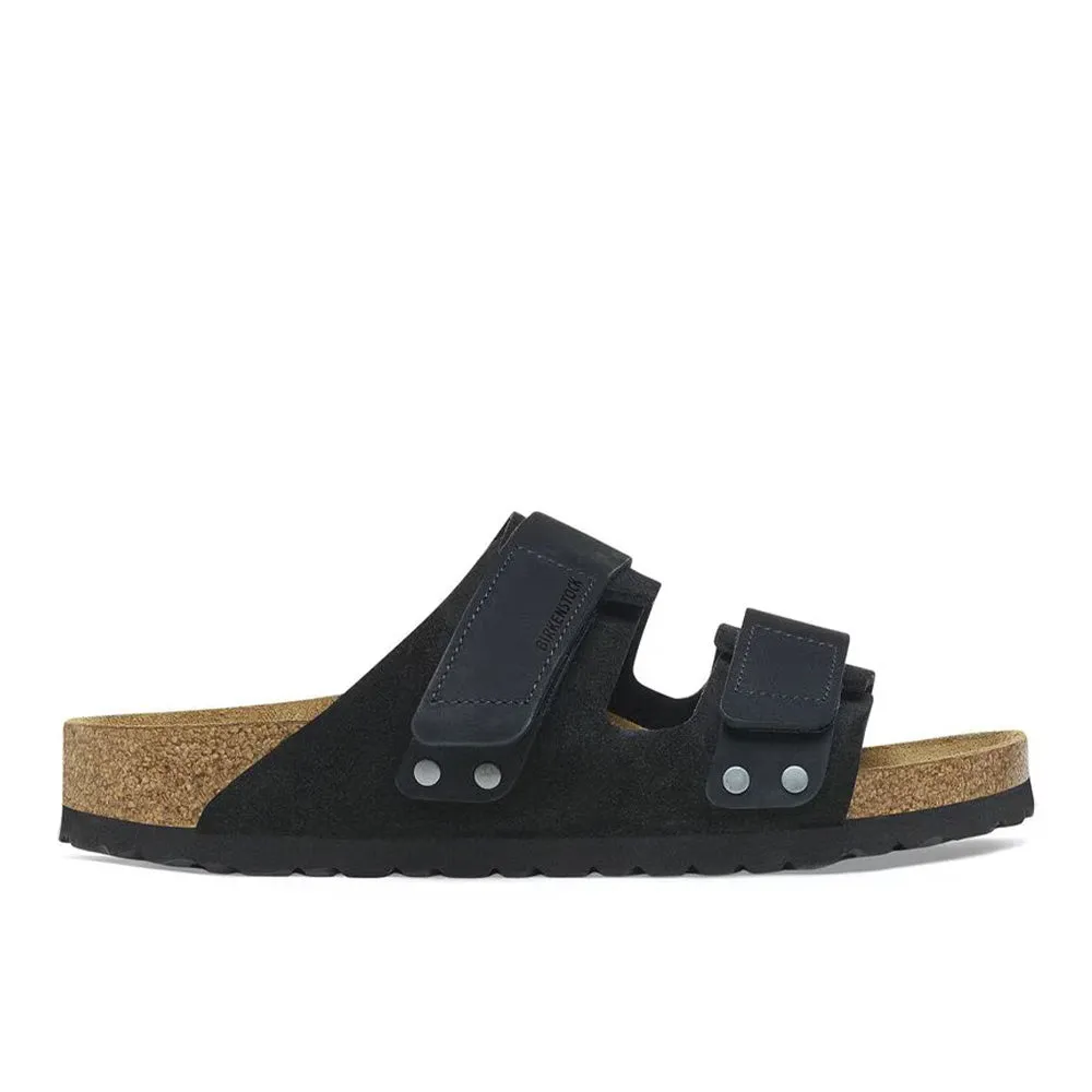 Low-Drop Birkenstock UJI Nubuck Suede  - Black