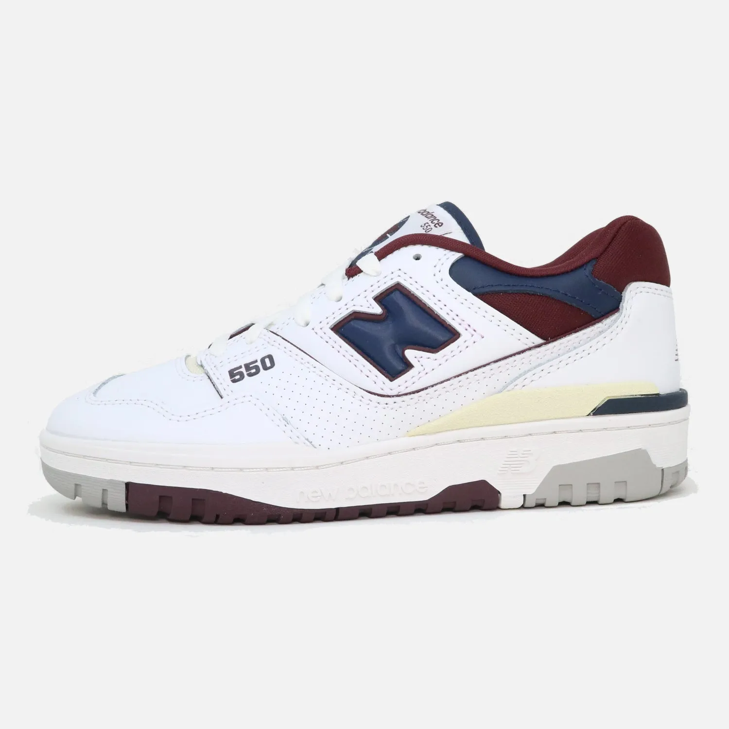 easy move Work Ready New Balance 550 White Burgundy