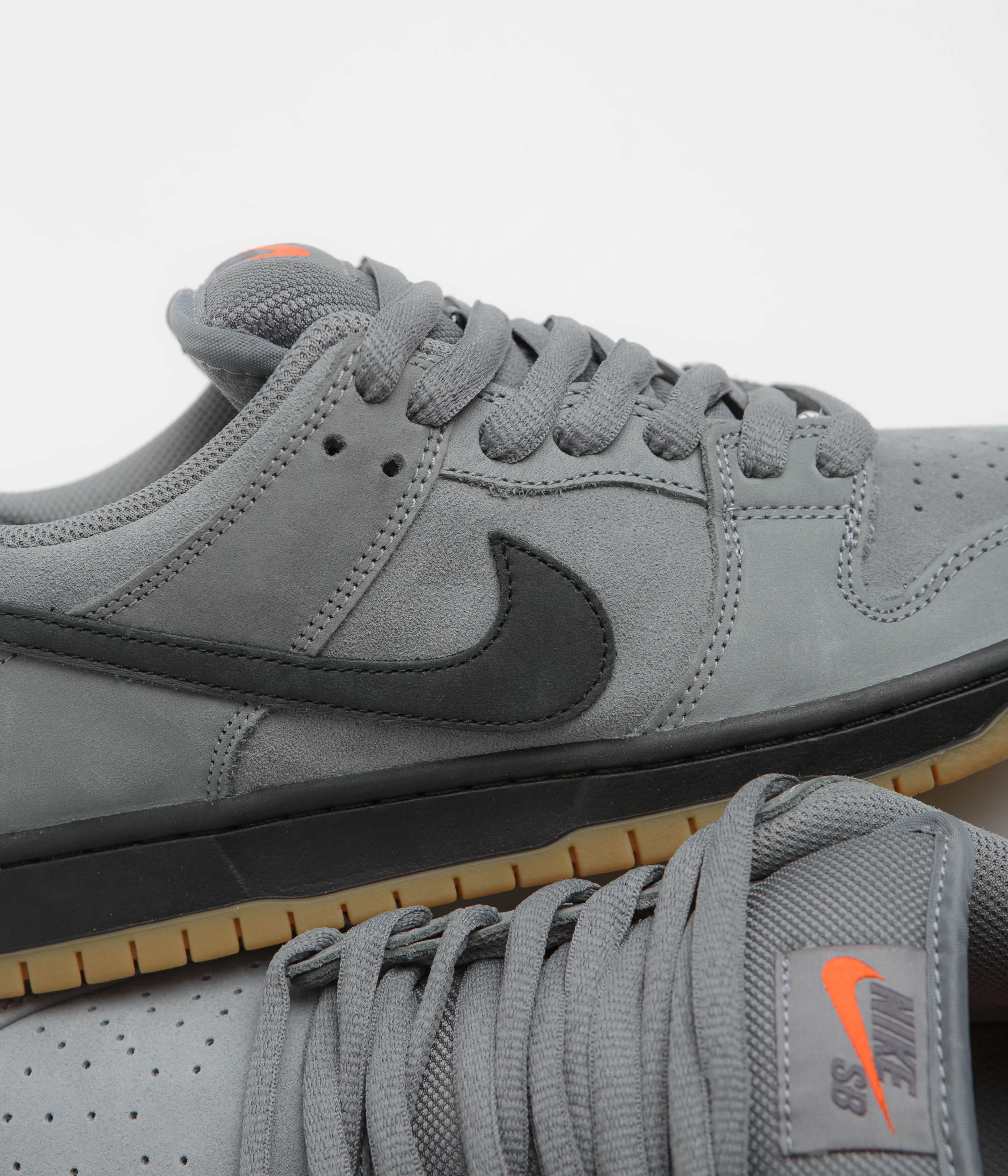Nike SB Orange Label Dunk Low Pro Shoes in Cool Grey and Black and Cool Grey - Dark Grey