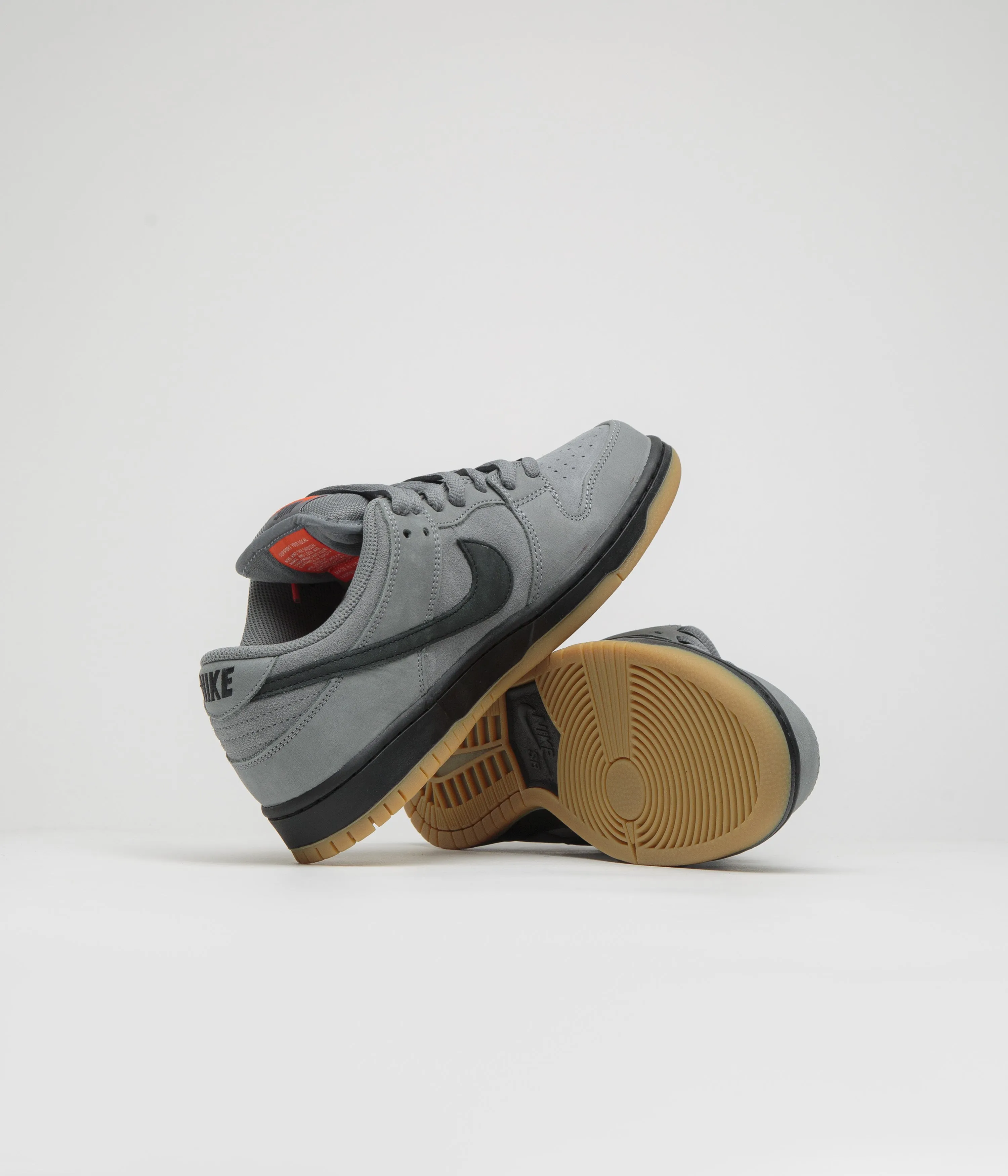 Nike SB Orange Label Dunk Low Pro Shoes in Cool Grey and Black and Cool Grey - Dark Grey