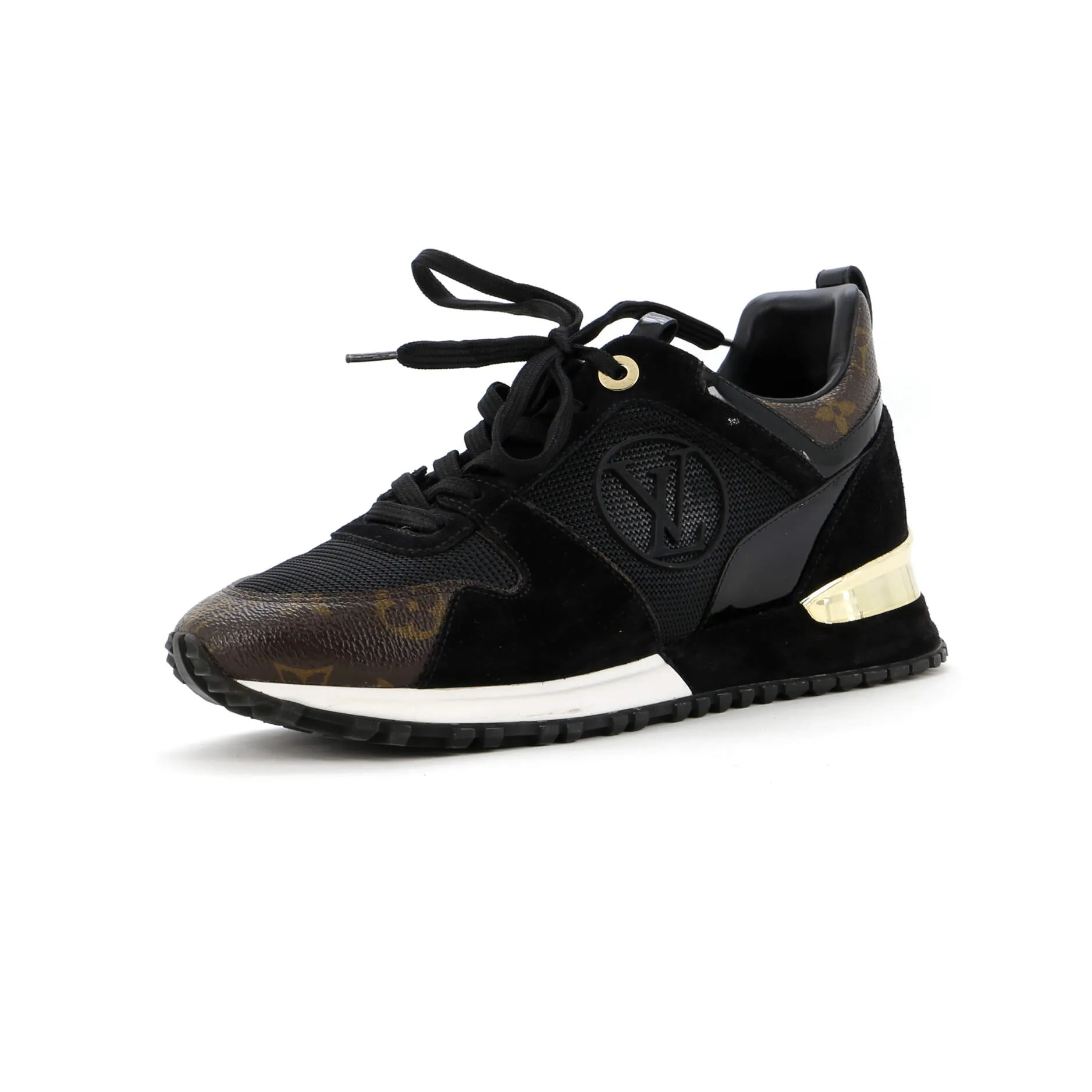 Max Flex Louis Vuitton Women's Run Away Sneakers Mesh with Monogram Canvas and Suede