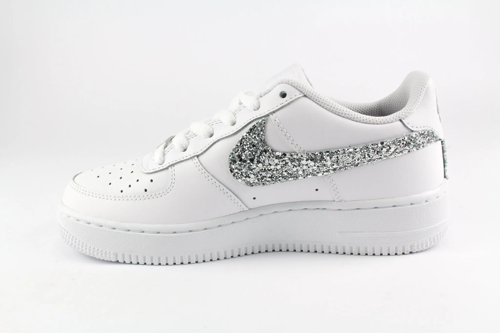 Maximum arch Nike Air Force 1 '07 Silver Glitter & Ricami