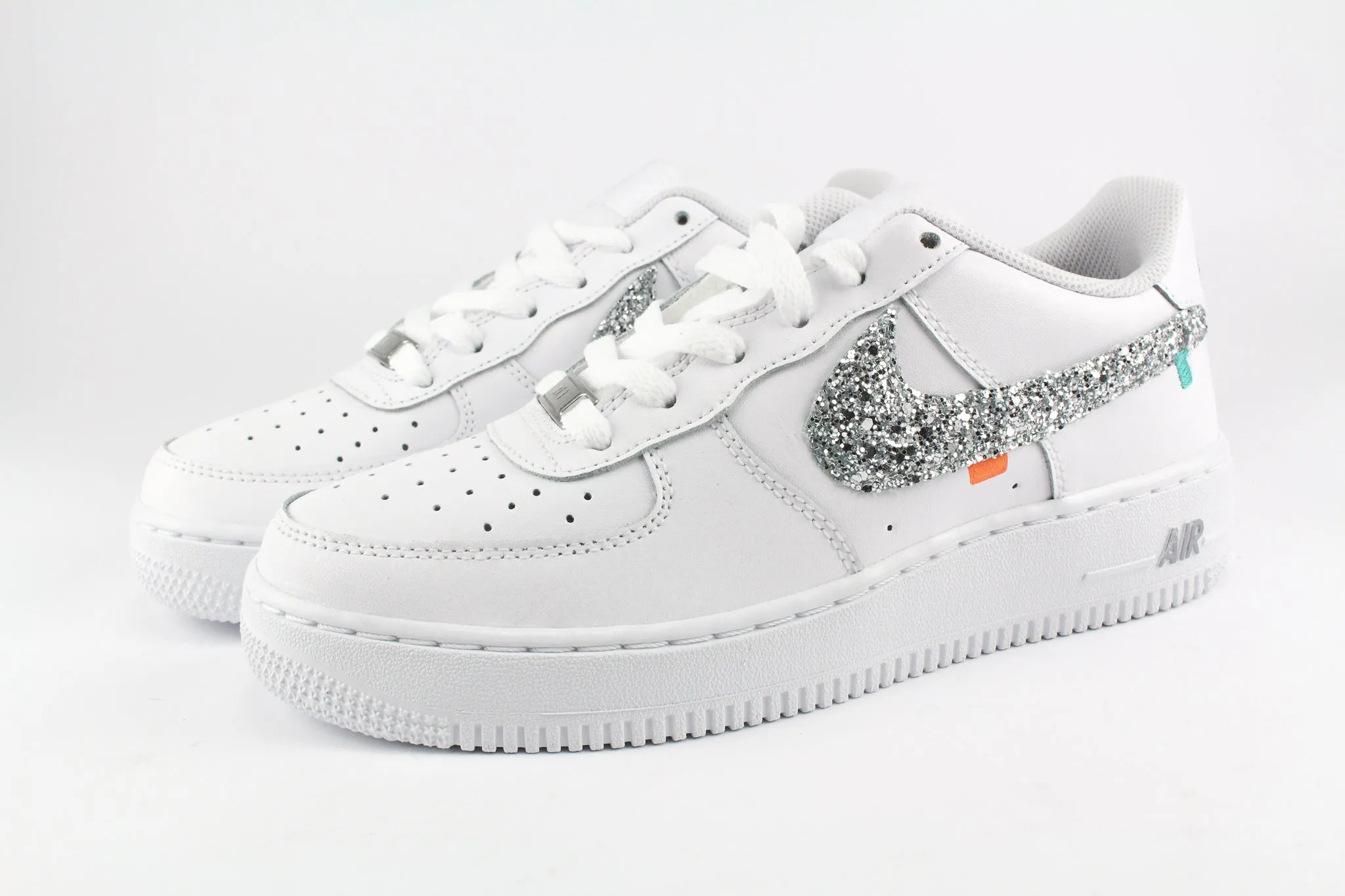 Maximum arch Nike Air Force 1 '07 Silver Glitter & Ricami