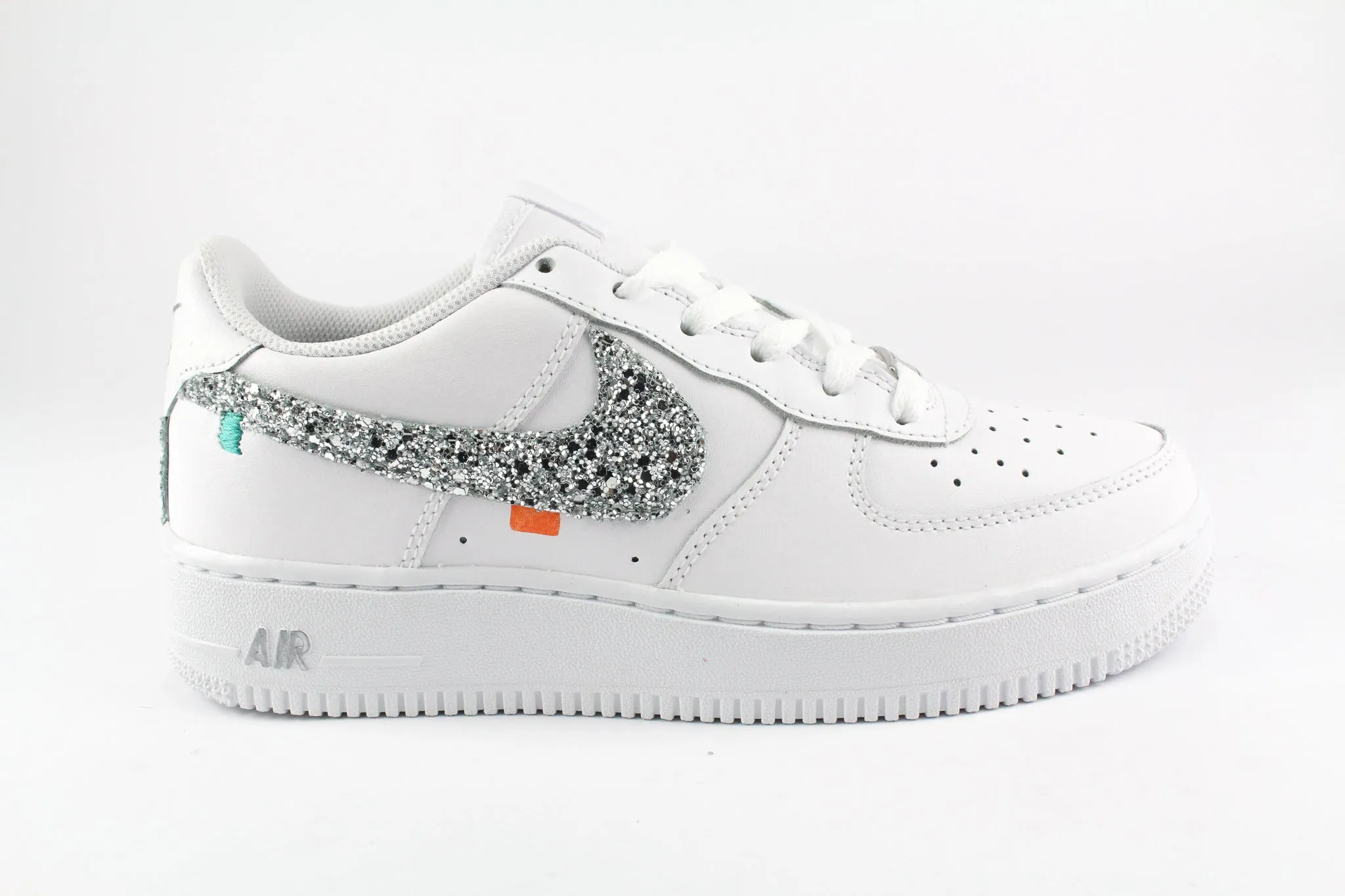 Maximum arch Nike Air Force 1 '07 Silver Glitter & Ricami