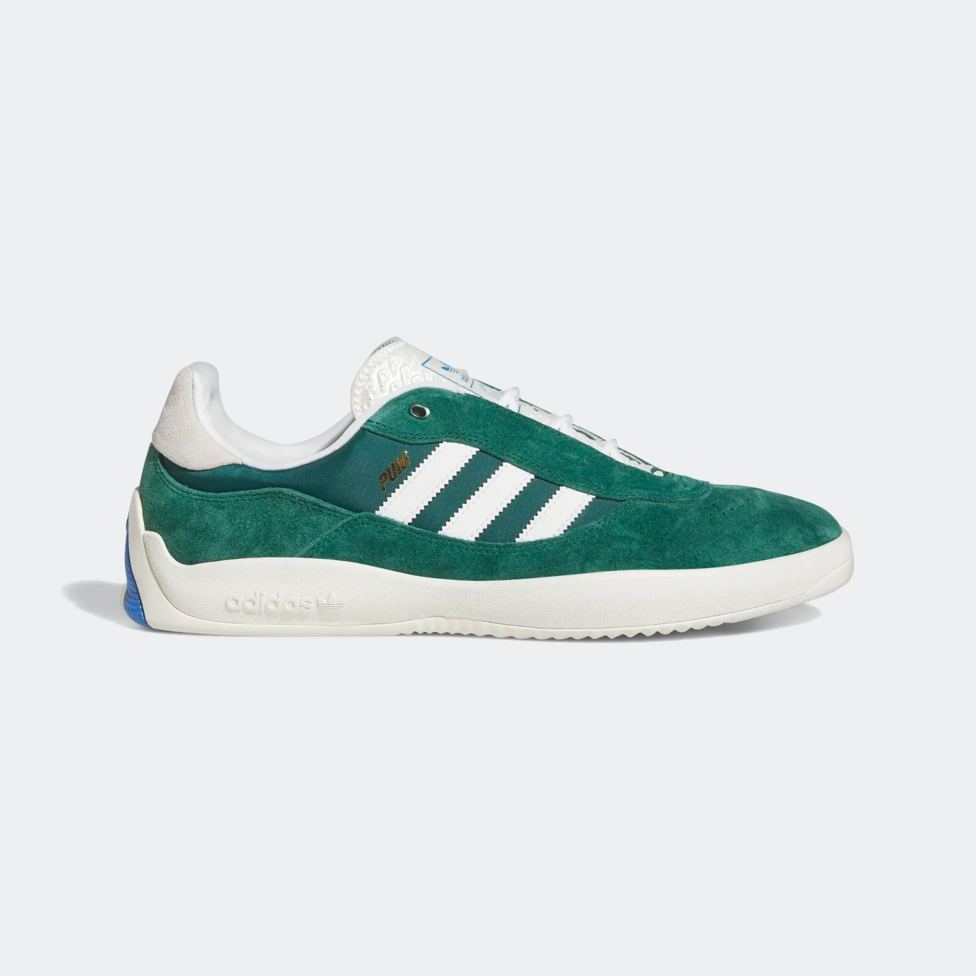 Maximum touch Adidas Puig Shoe - Collegiate Green/Cloud White/Blue Bird