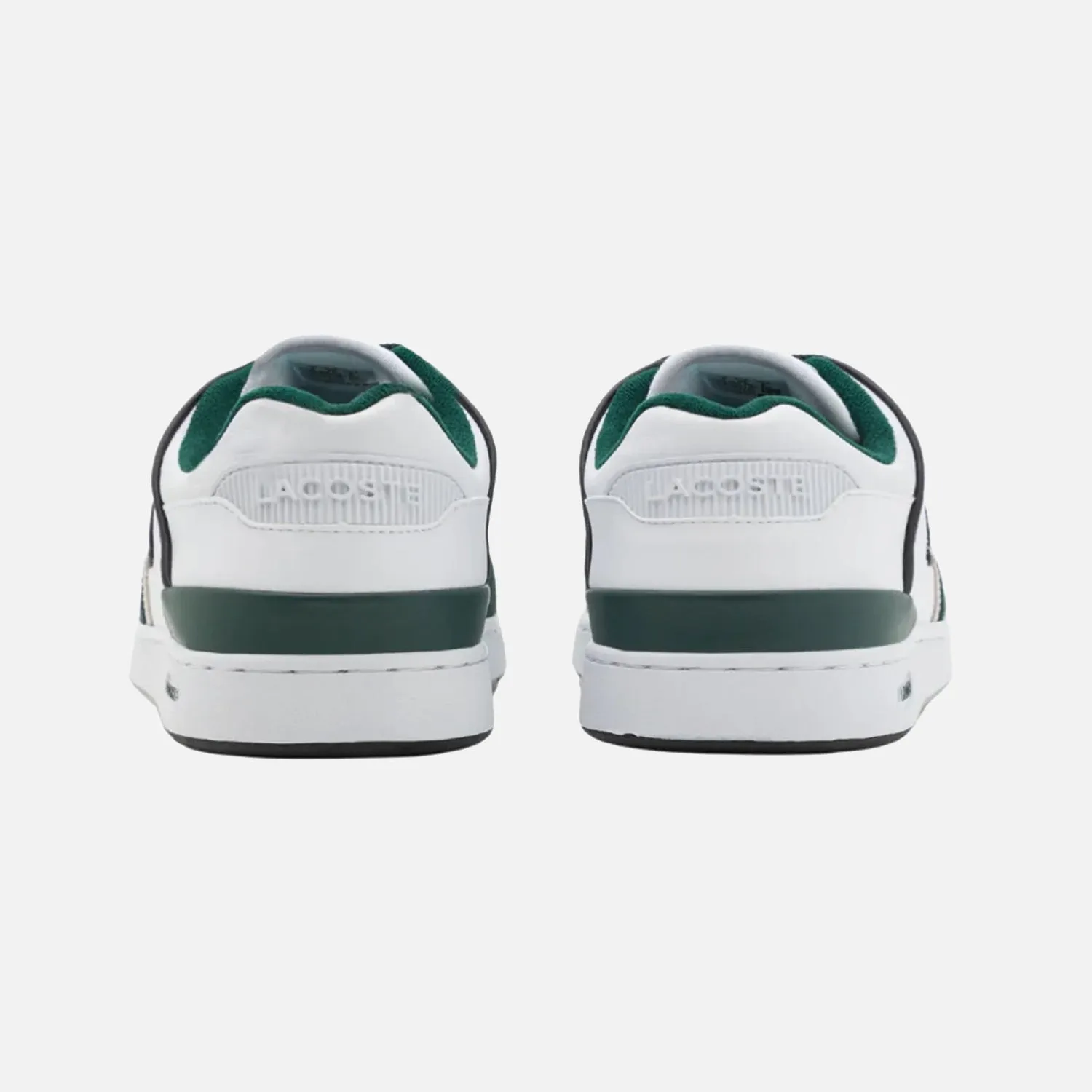 Men's Lacoste Court Cage White Green Suede Trainers Flex-Tech