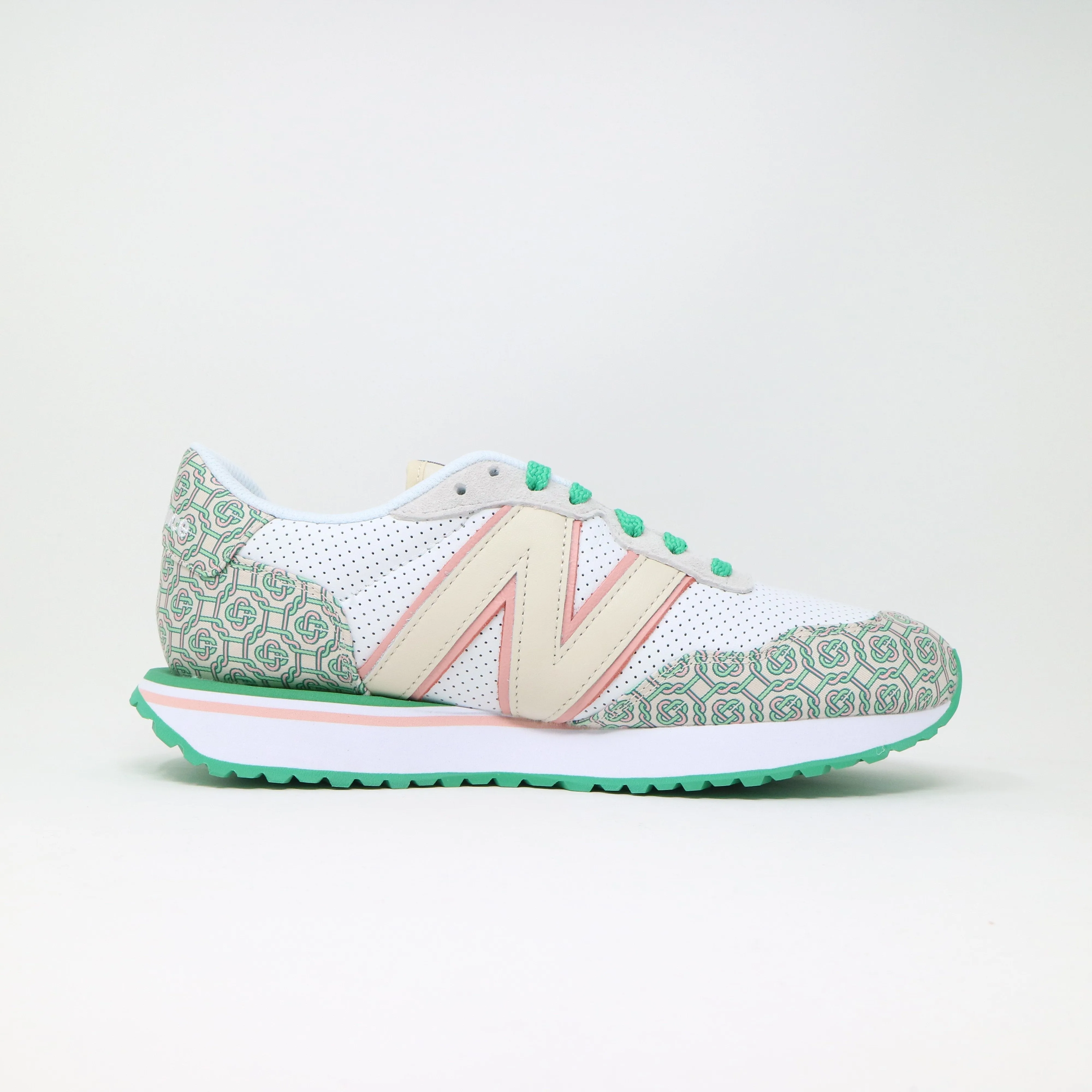 Men's New Balance 237 Casablanca - White Green Leather-Upper