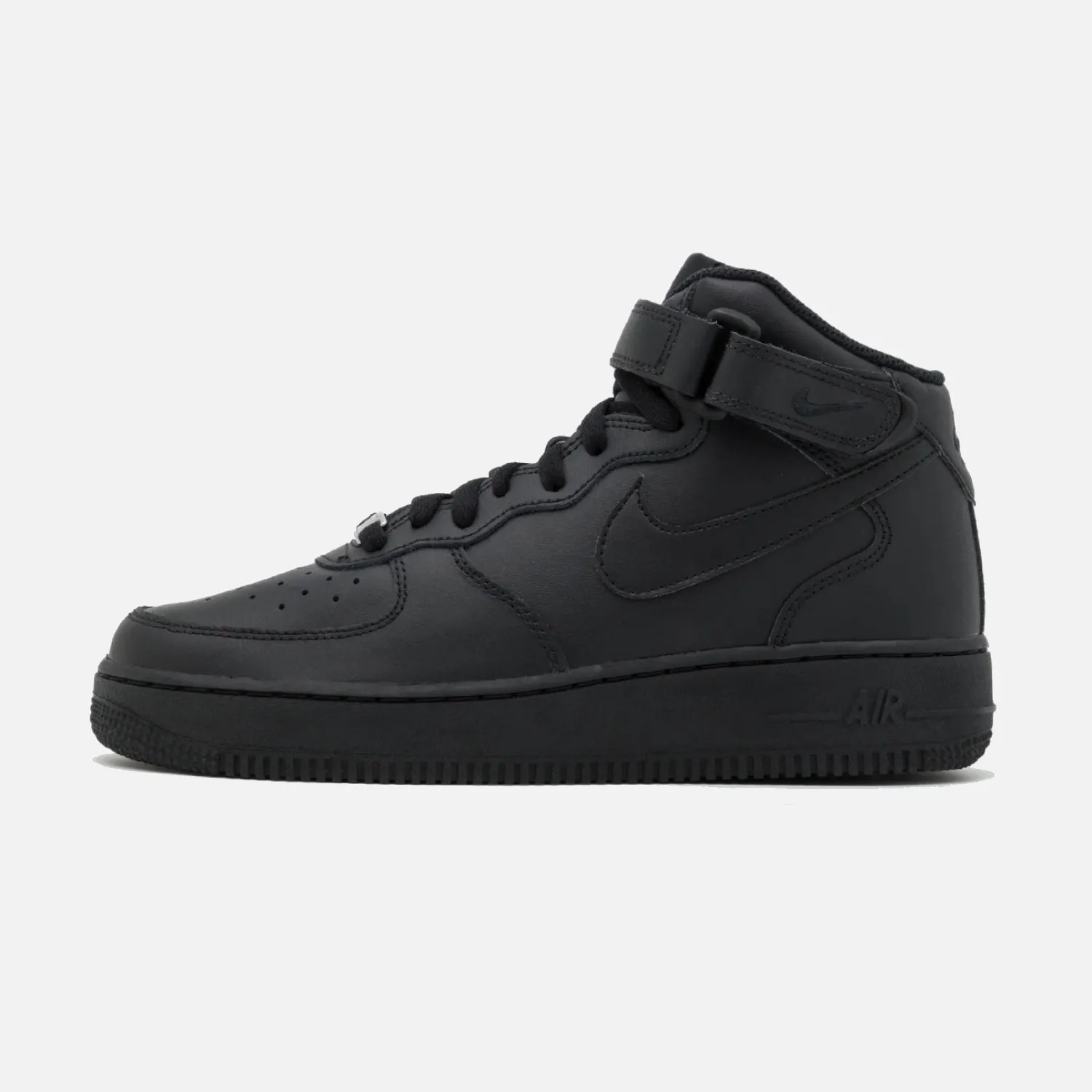 Men's Nike Air Force 1 Mid 07 - Triple Black Light Step Shine Tone