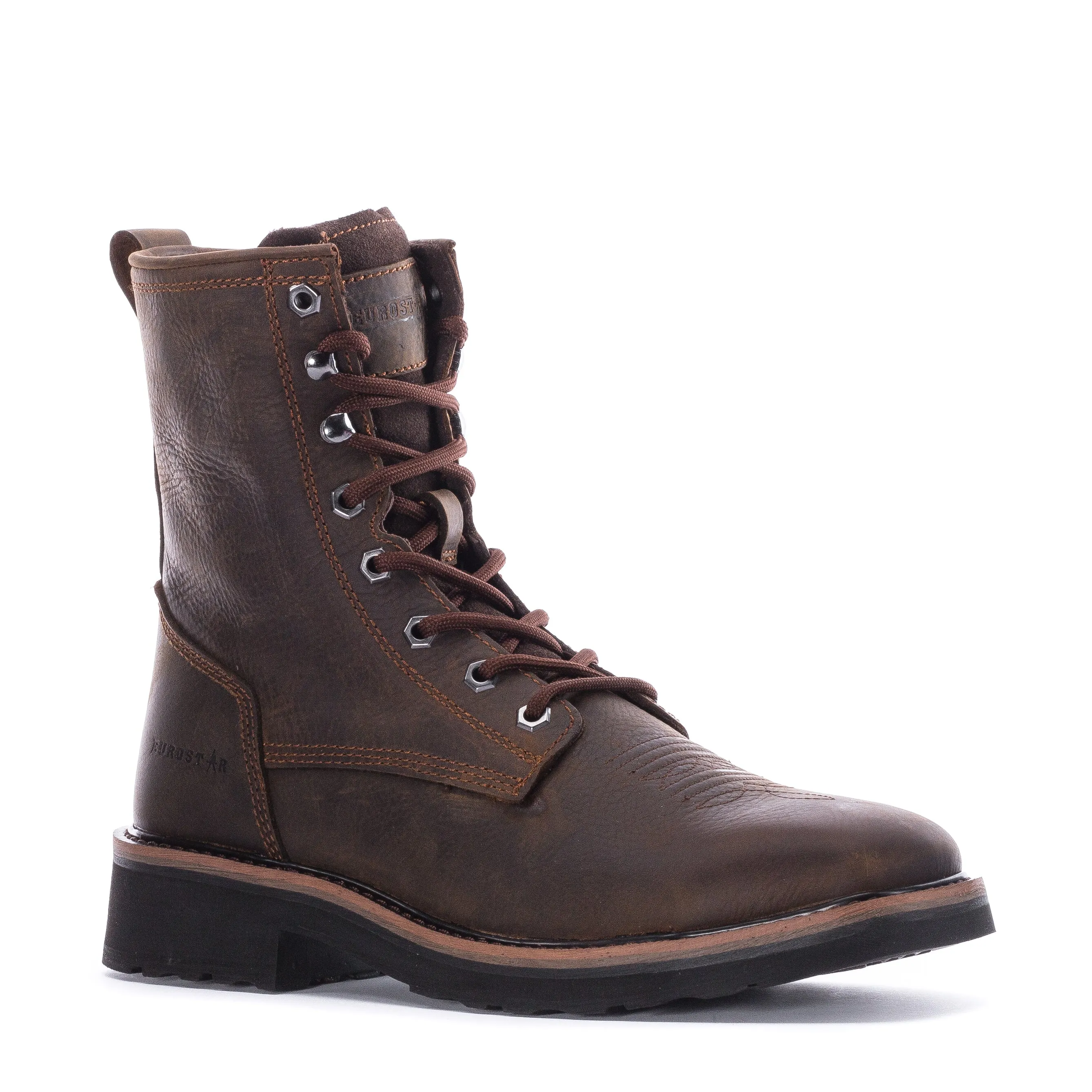 Metal-Heel Tuffy Square Lace Steel Toe - Mens