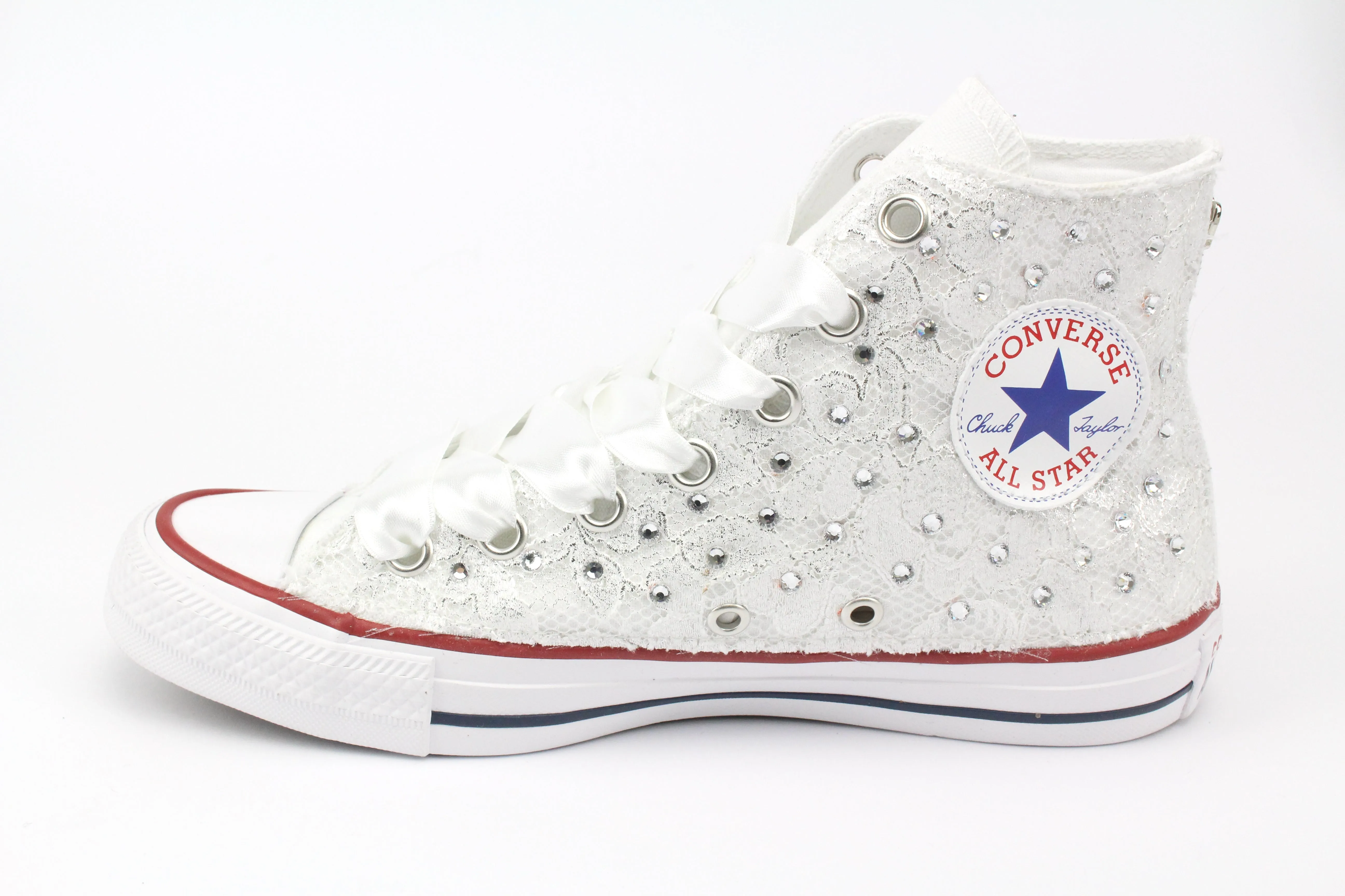 Modern Step Move Converse All Star Pizzo White & Strass Termo Cristal