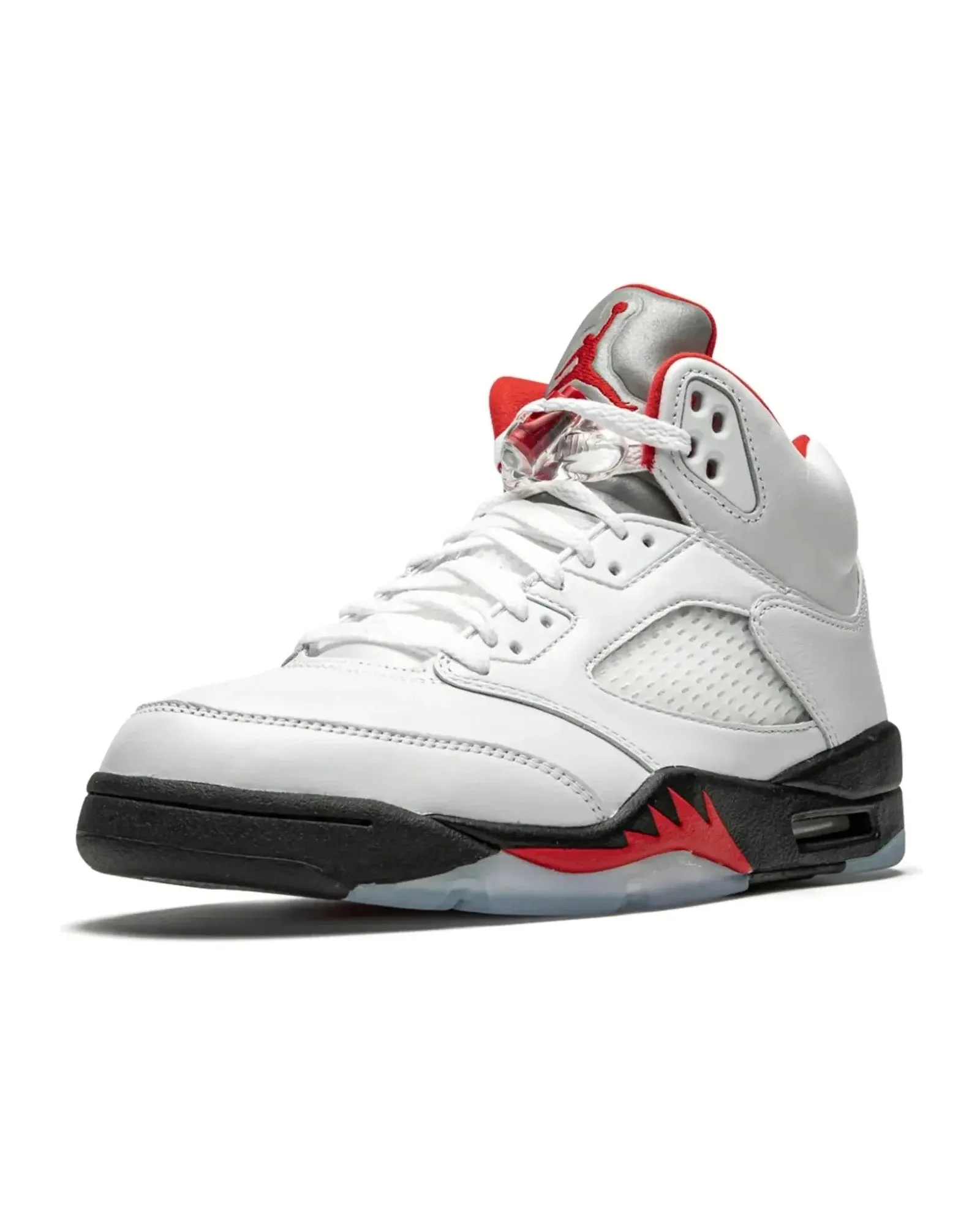 Multi-layered Nike Air Jordan 5 Retro Fire Red Silver Tongue