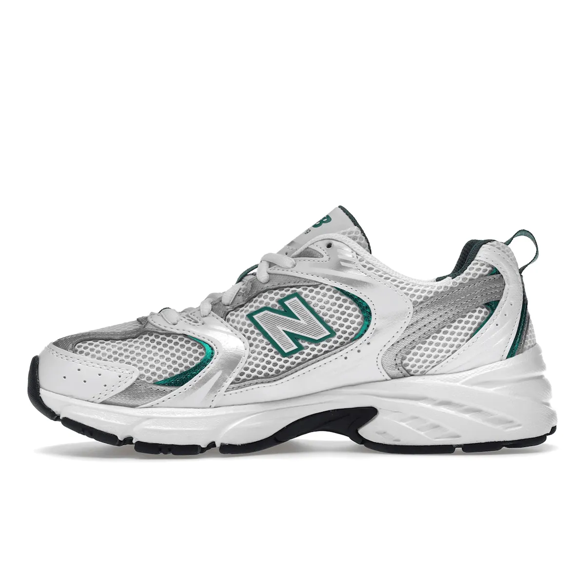 New Balance 530 White Silver Green Timeless lining