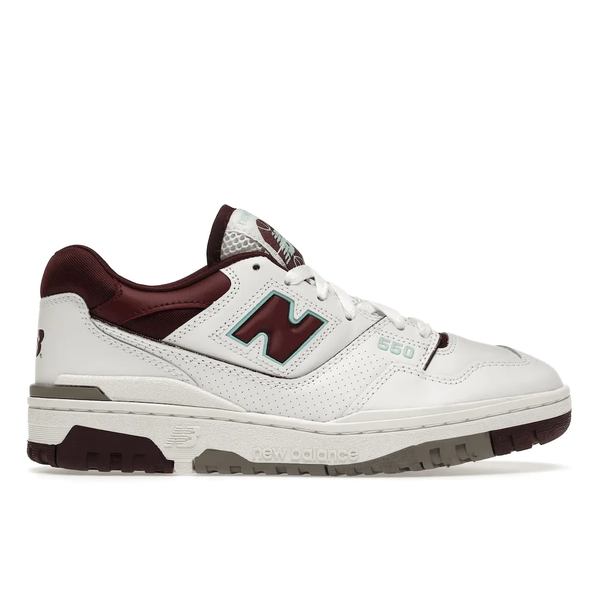 New Balance 550 Burgundy Cyan Breathable mesh Retro-inspired performance