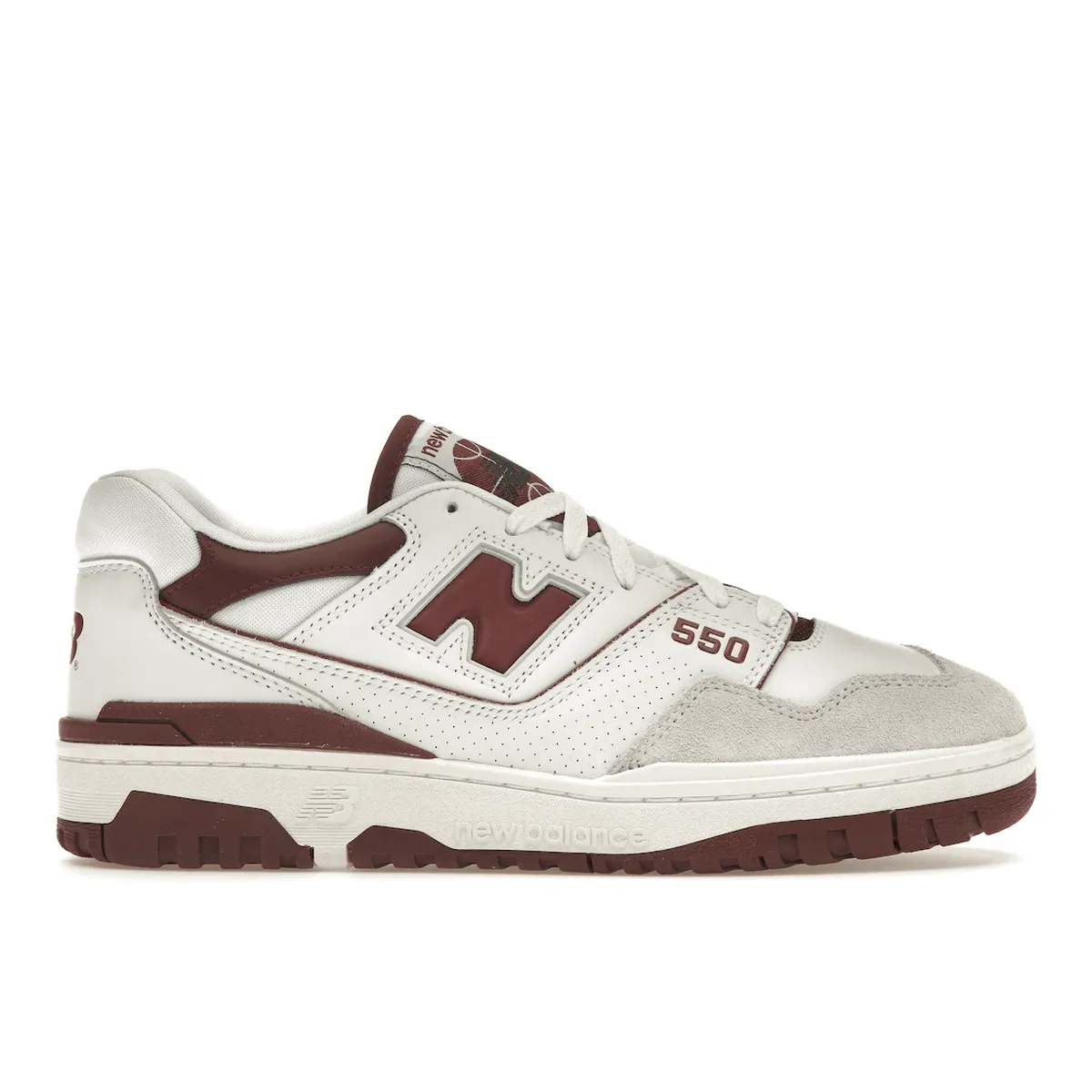New Balance 550 Sea Salt Burgundy Cushioned look