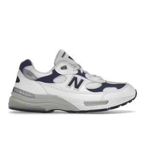 New Balance 992 White Navy Endurance Style.