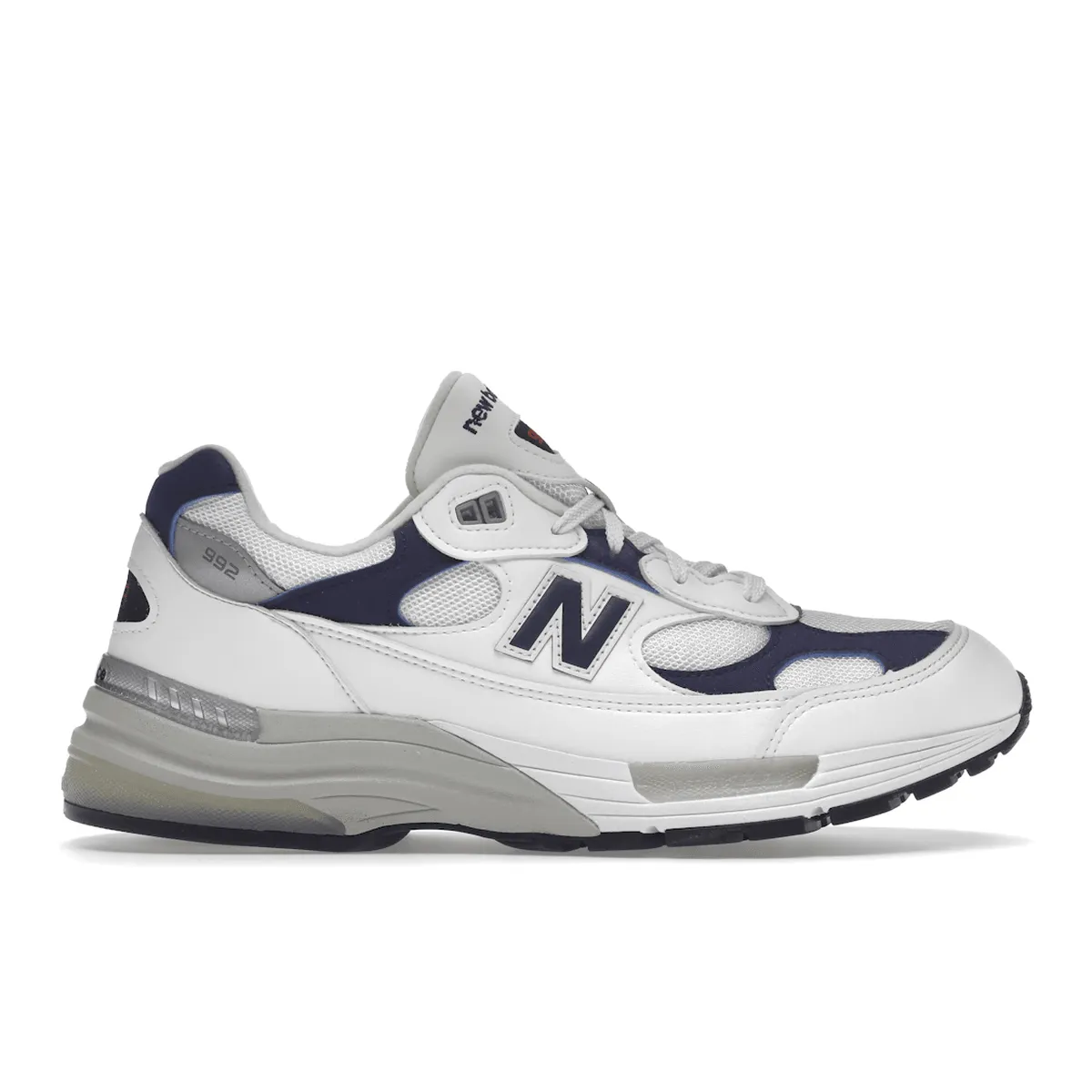 New Balance 992 White Navy Cushioned Sole
