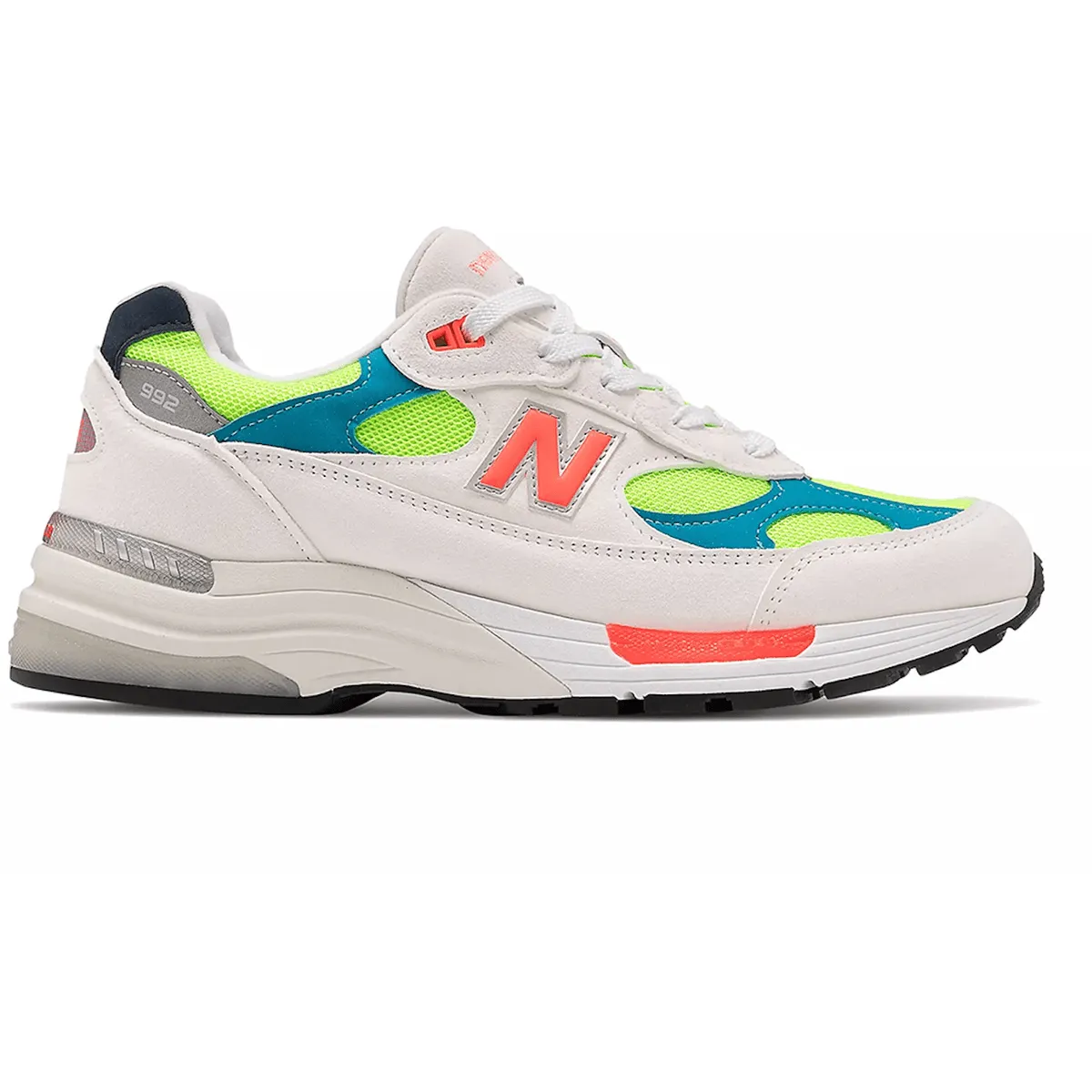 New Balance 992 White Neon Cyan High-Traction Grip