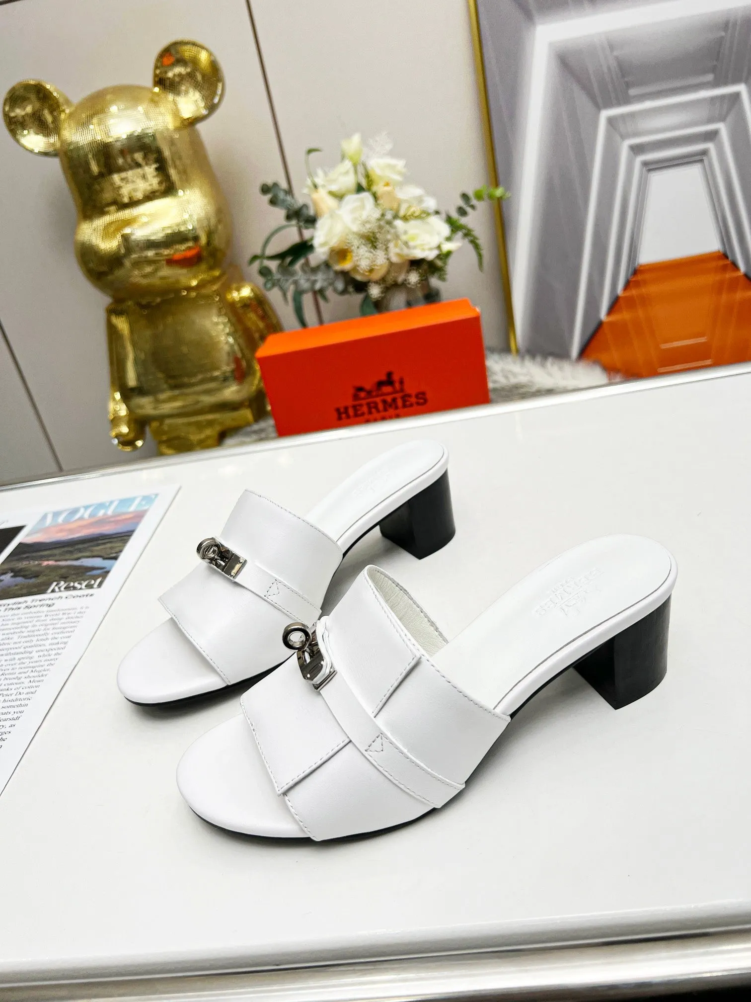 New Hermes HIGH HEELS 018 Satin Heels