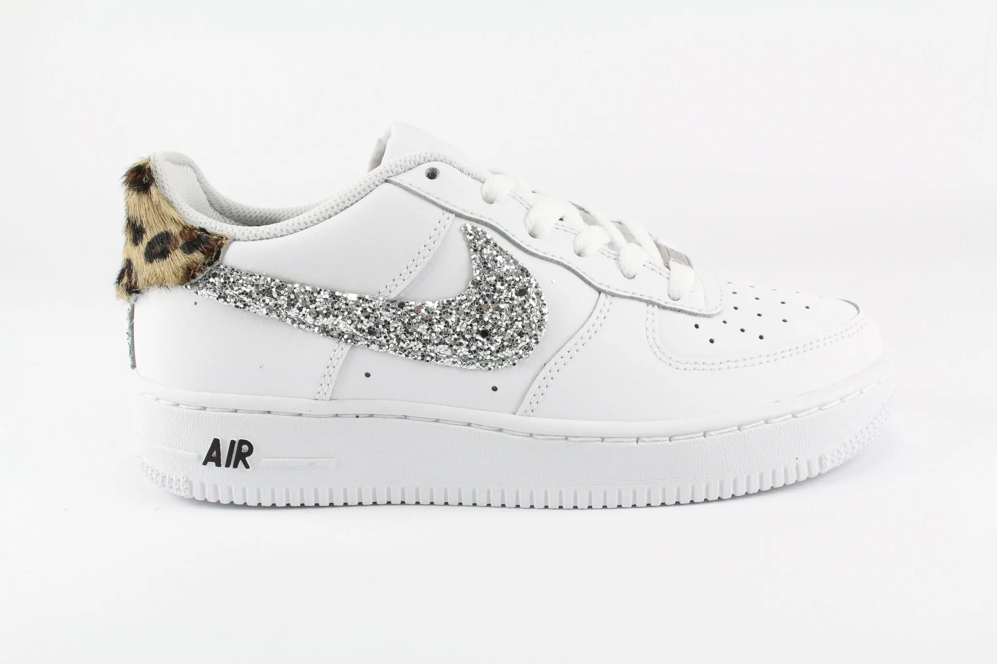 Chic stability Nike Air Force 1 '07  Silver Glitter & Cavallino Maculato