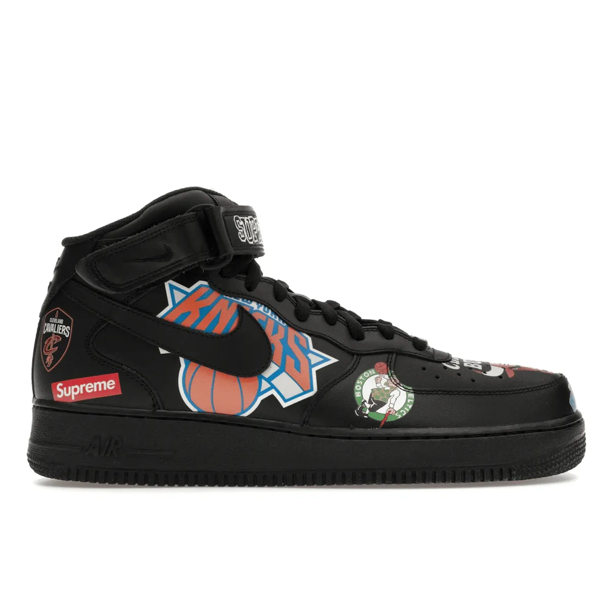 Nike Air Force 1 Mid Supreme NBA Black Edge Shape