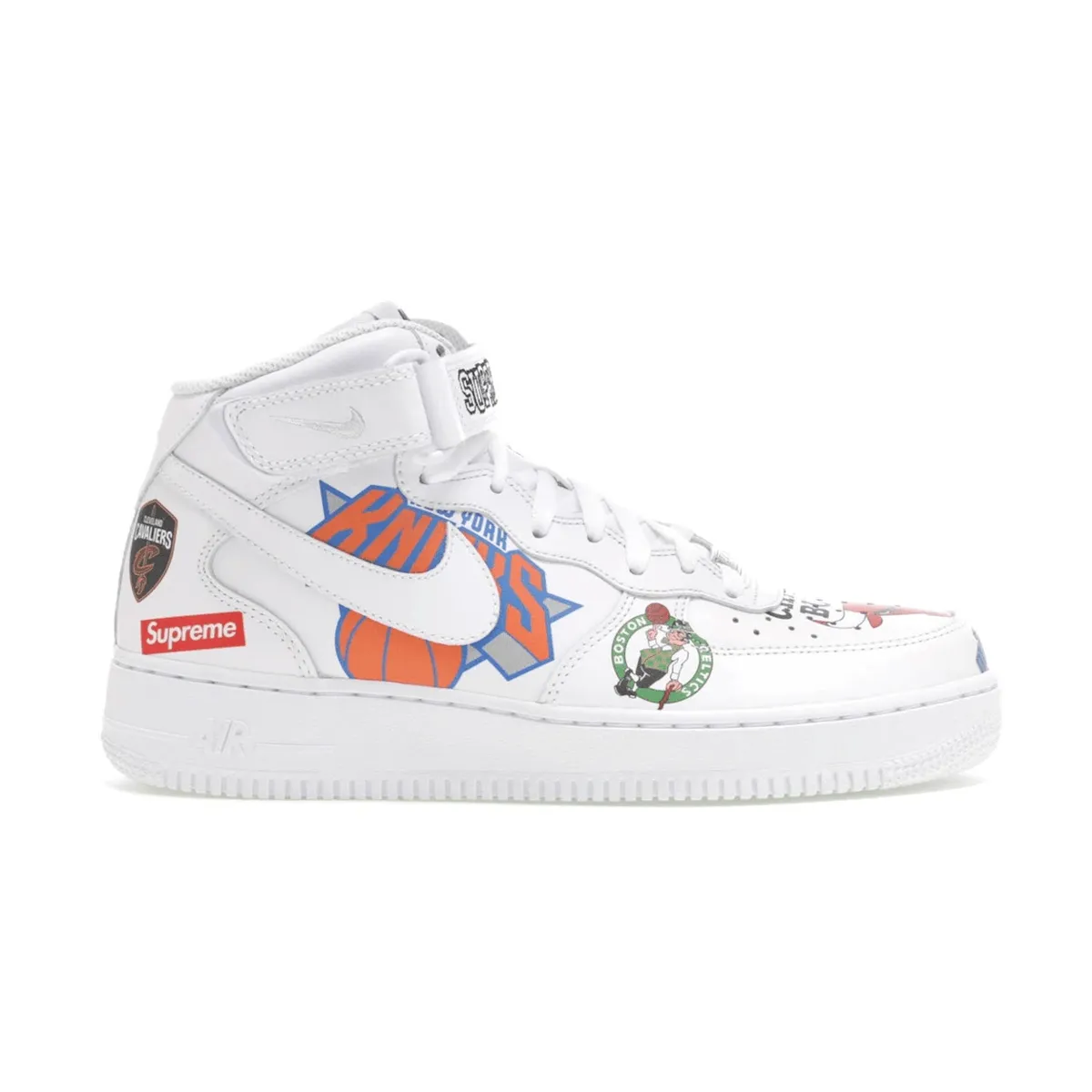 Nike Air Force 1 Mid Supreme NBA White Joint Ease Lace Touch